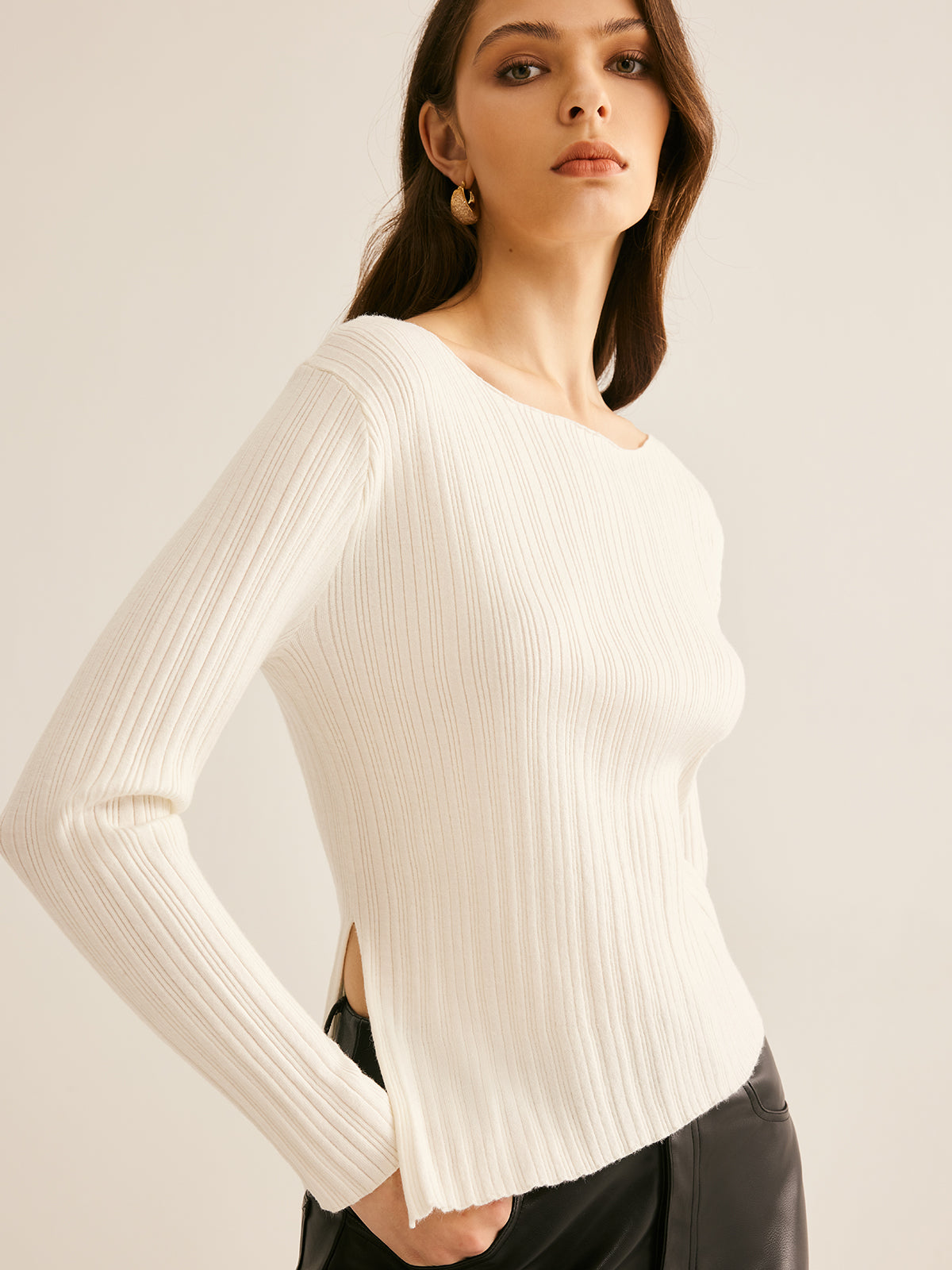 Casual Split Knit Top