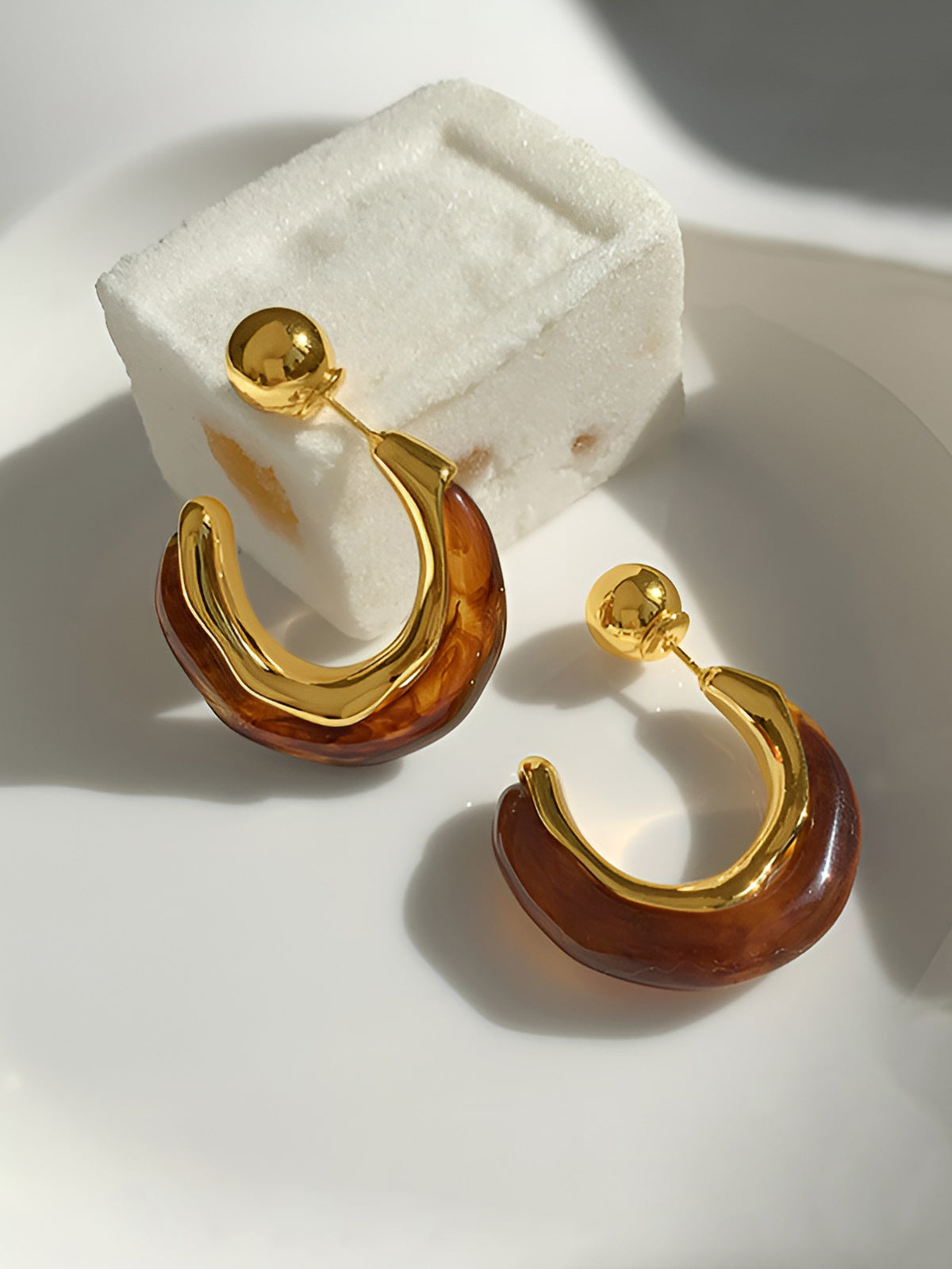 Retro Hoop Stud Earrings