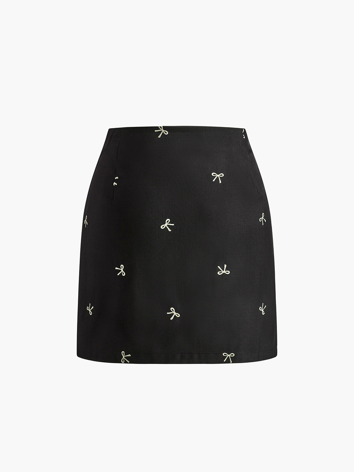 Bow Detail Zipper A Line Skirt