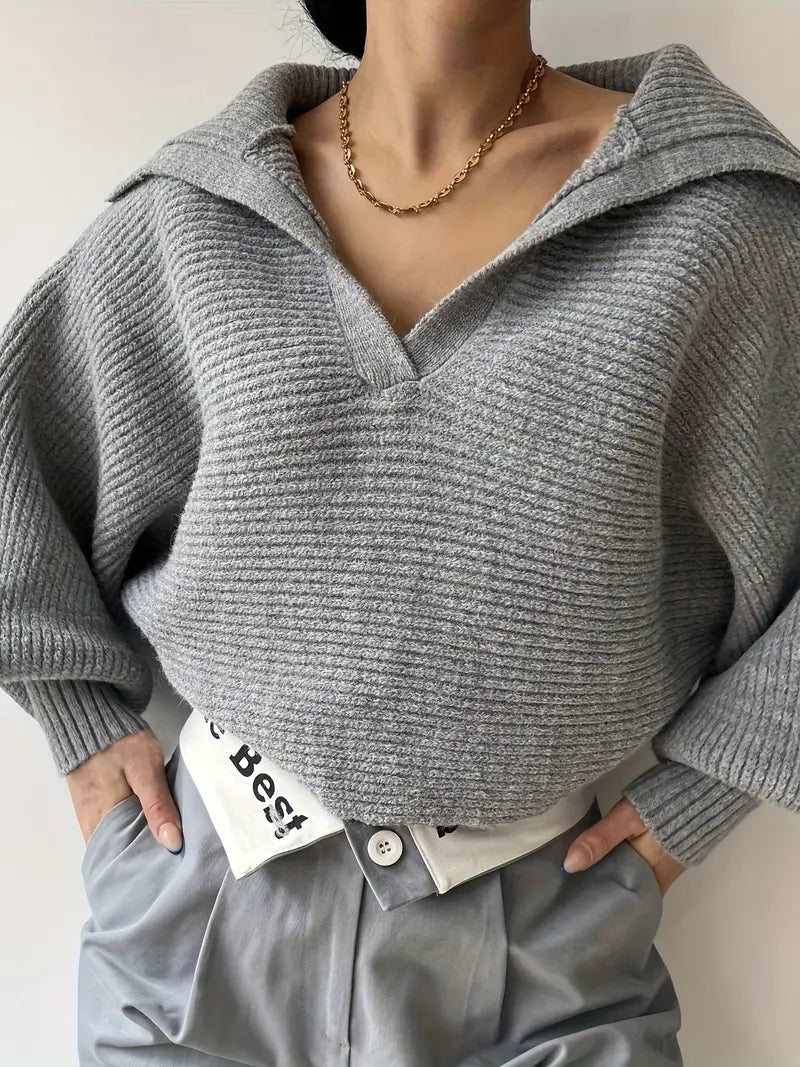 Plain Loose Lapel Sweater