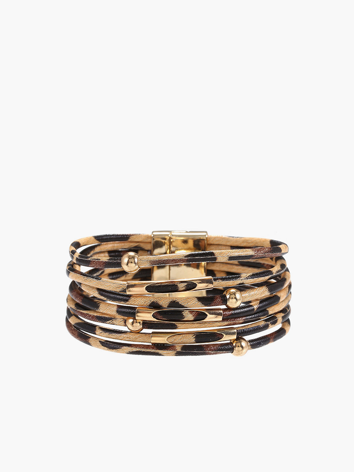 Leopard Printed Magnet Clasp Bracelet