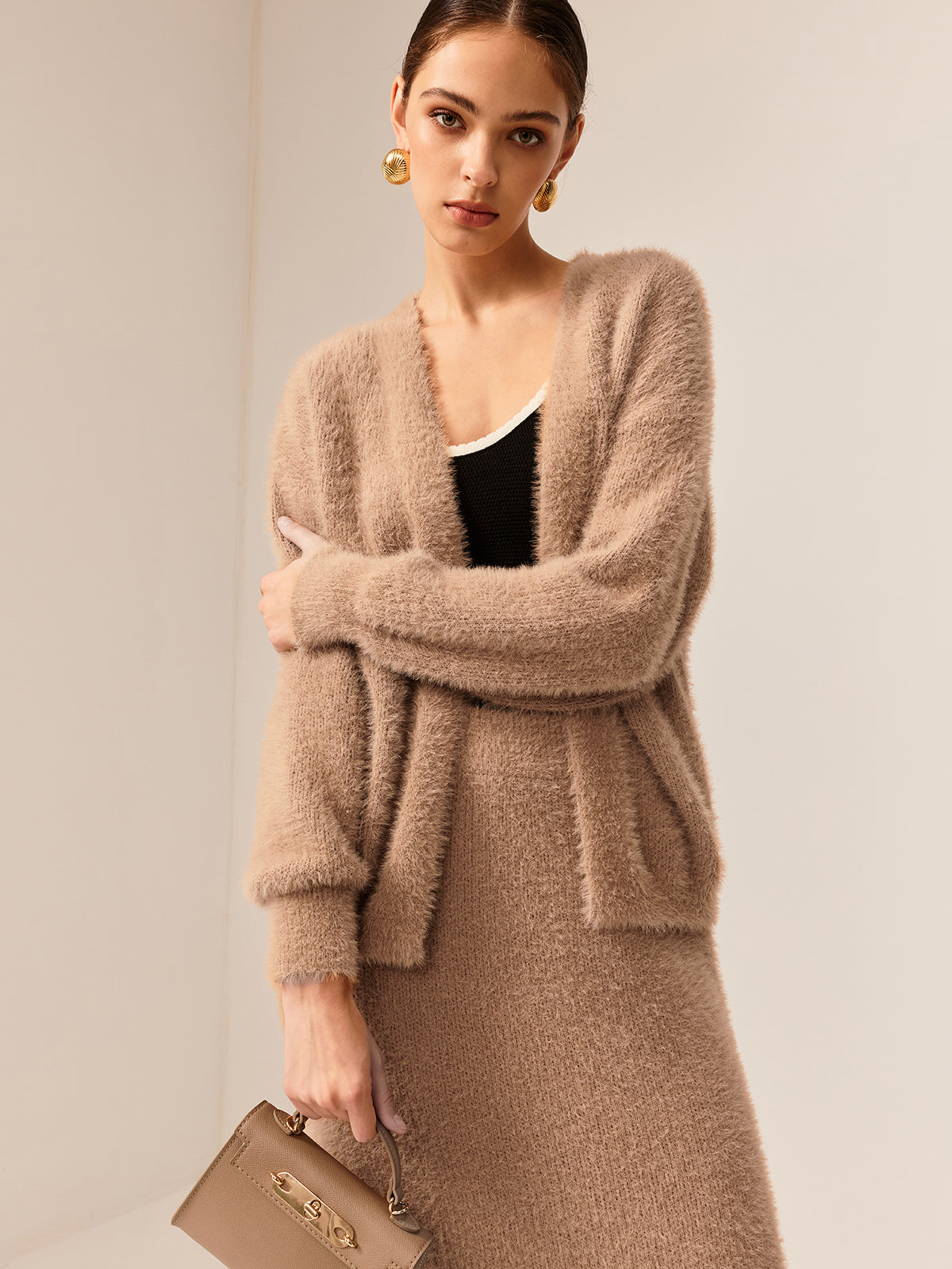 Plain Fuzzy Cozy Sweater Co-ord