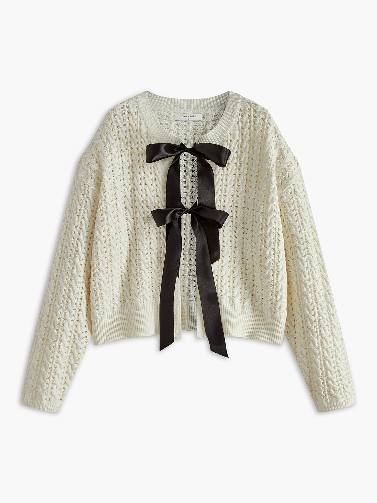 Bow Round Neck Cardigan