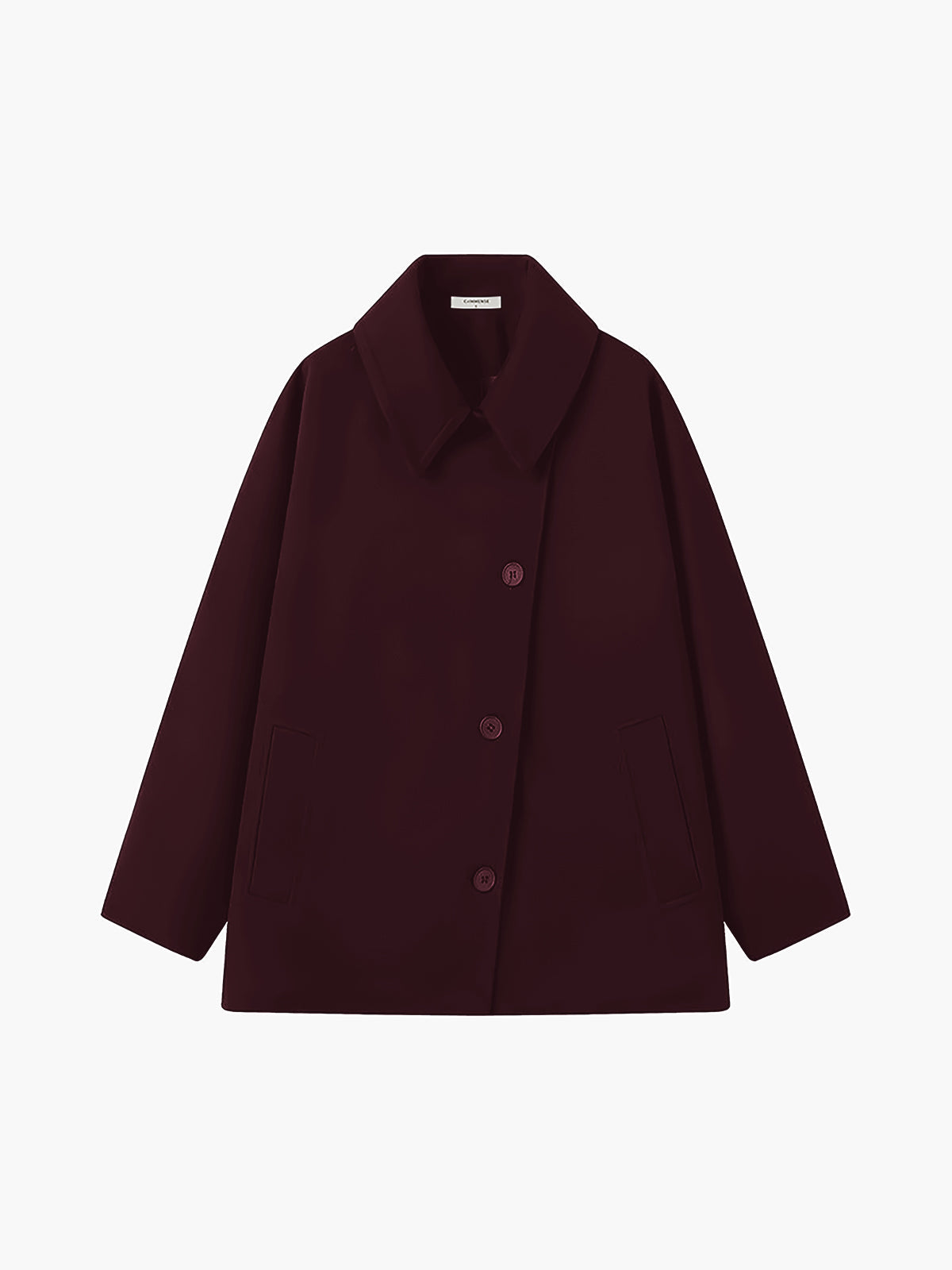 Solid överdimensionerad Pocket Button Coat