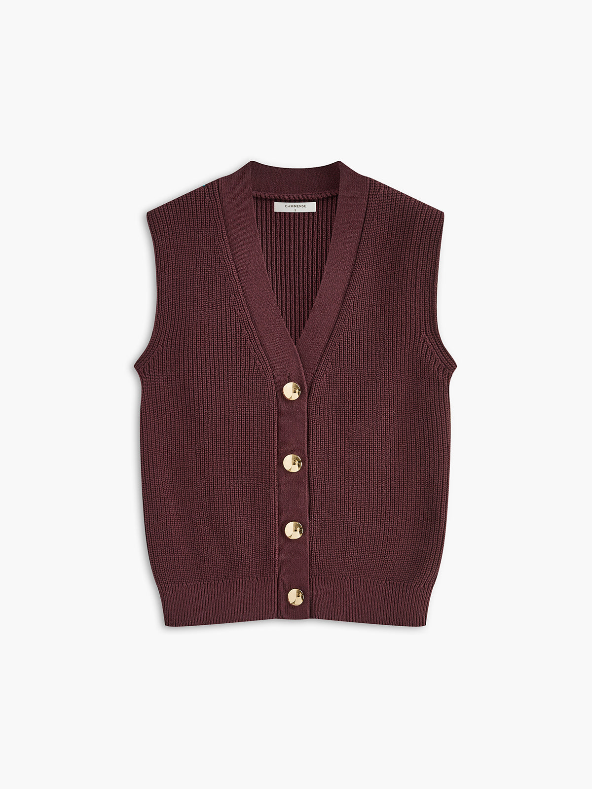 Cotton Blends Ribbed Sweater Vest