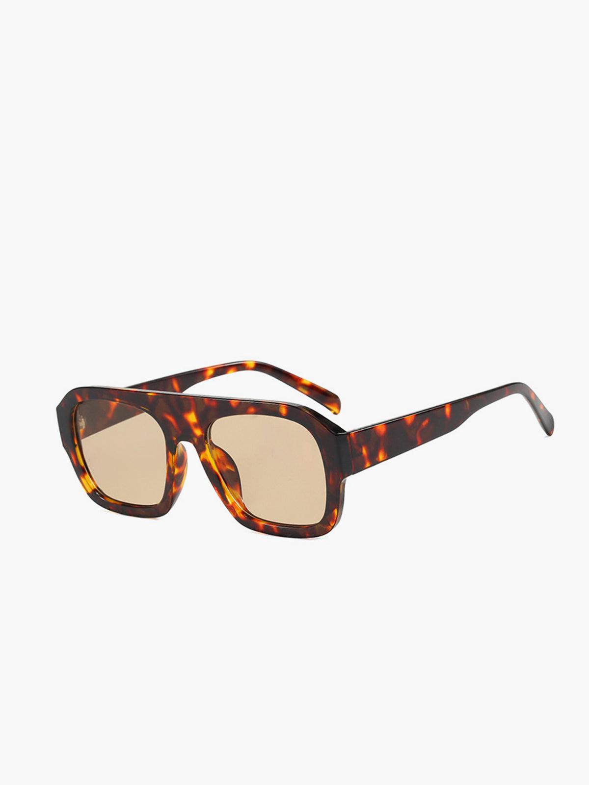 Leopard Printed Square Sunglasses