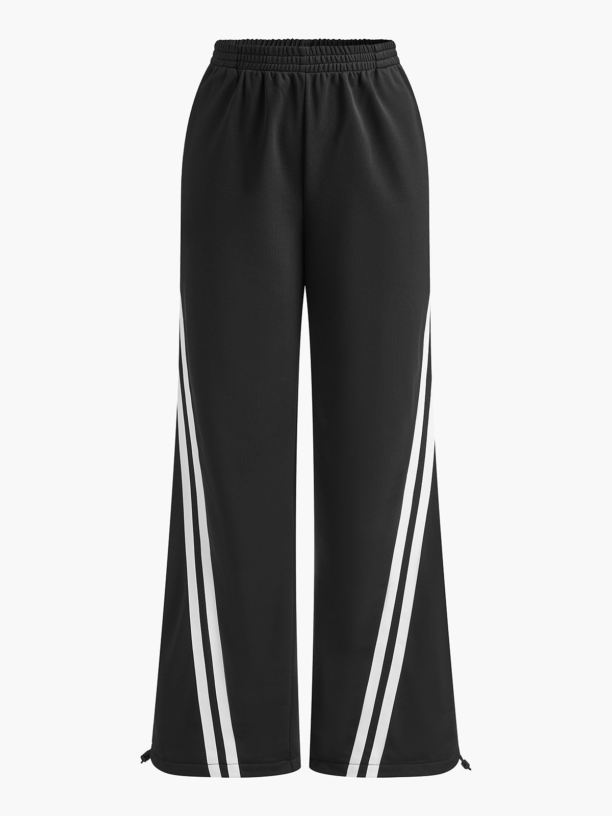 Drawstring Side Contrast Striped Pants