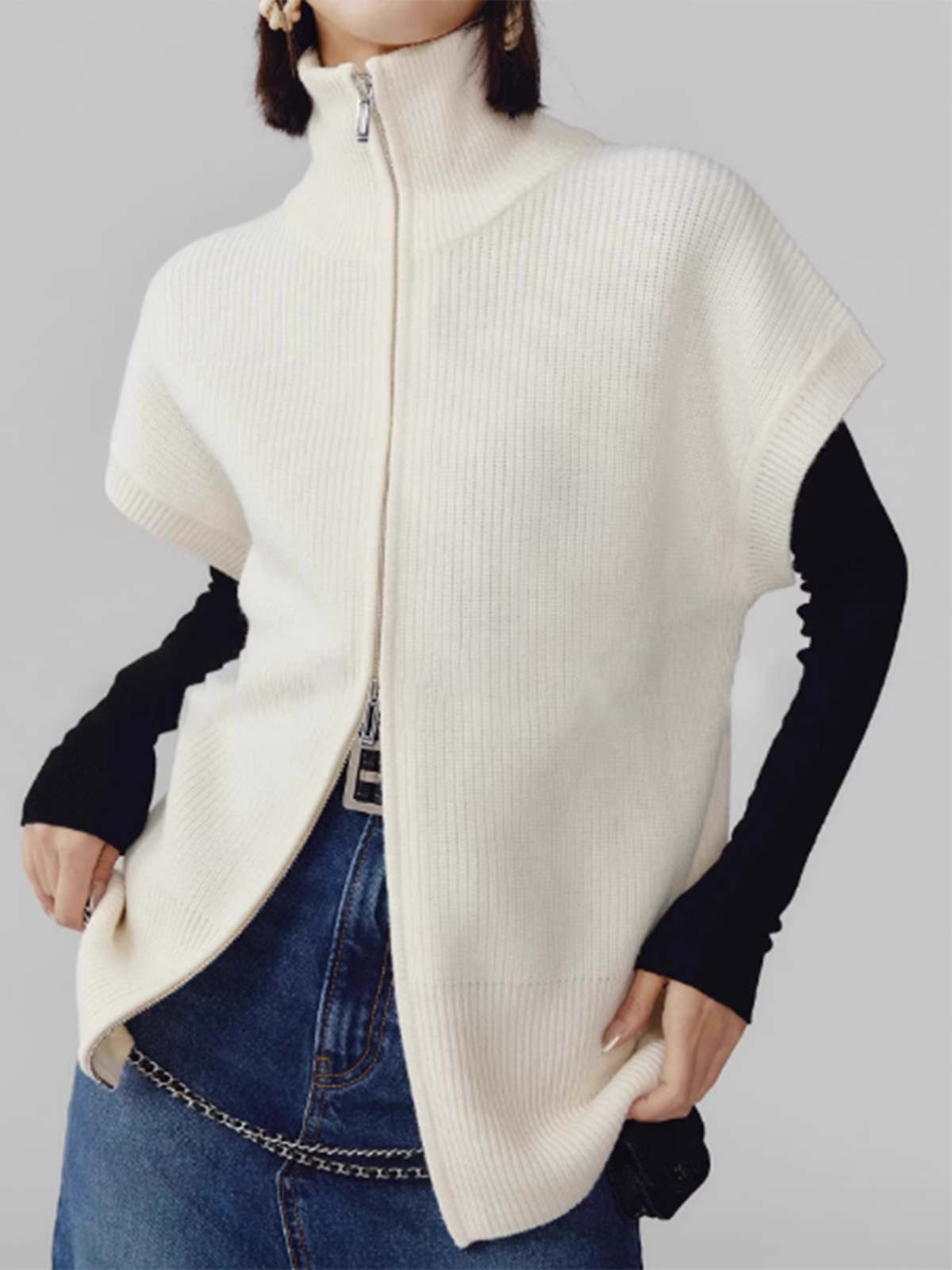 Two Way Zip Shrug Cardigan