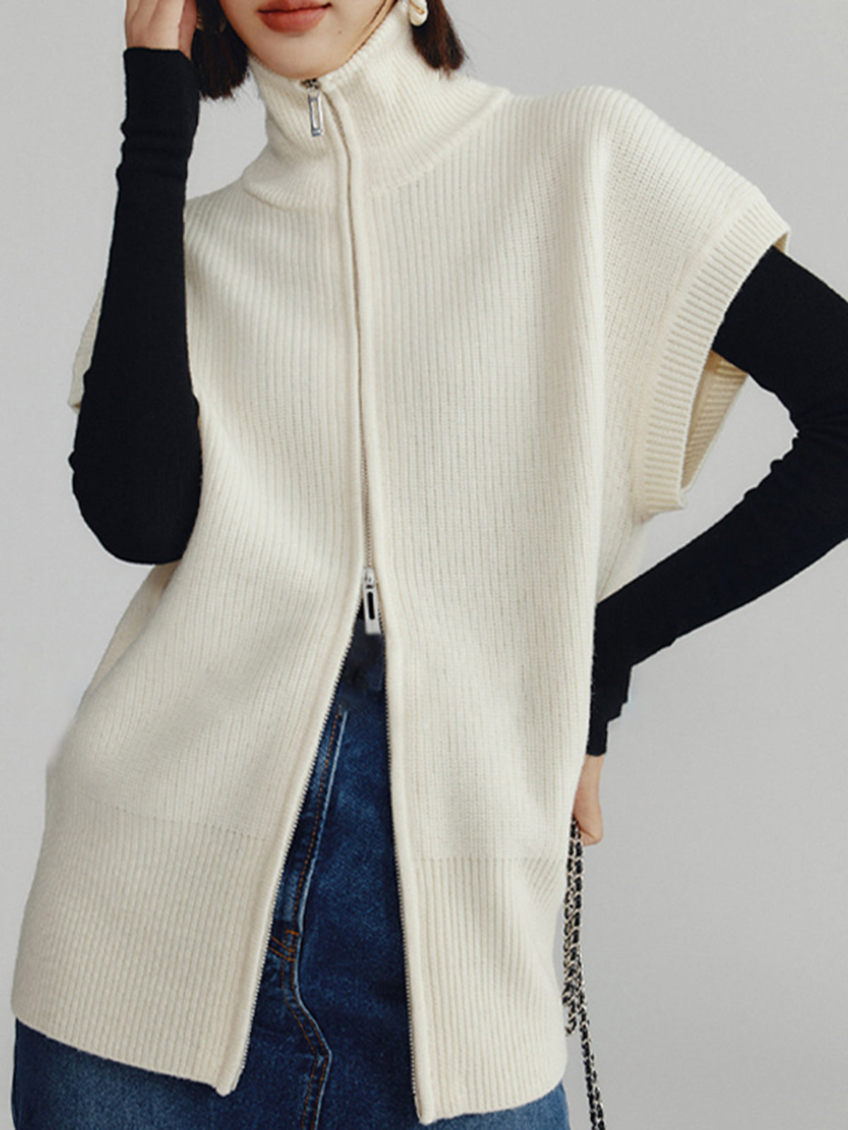 Two Way Zip Shrug Cardigan