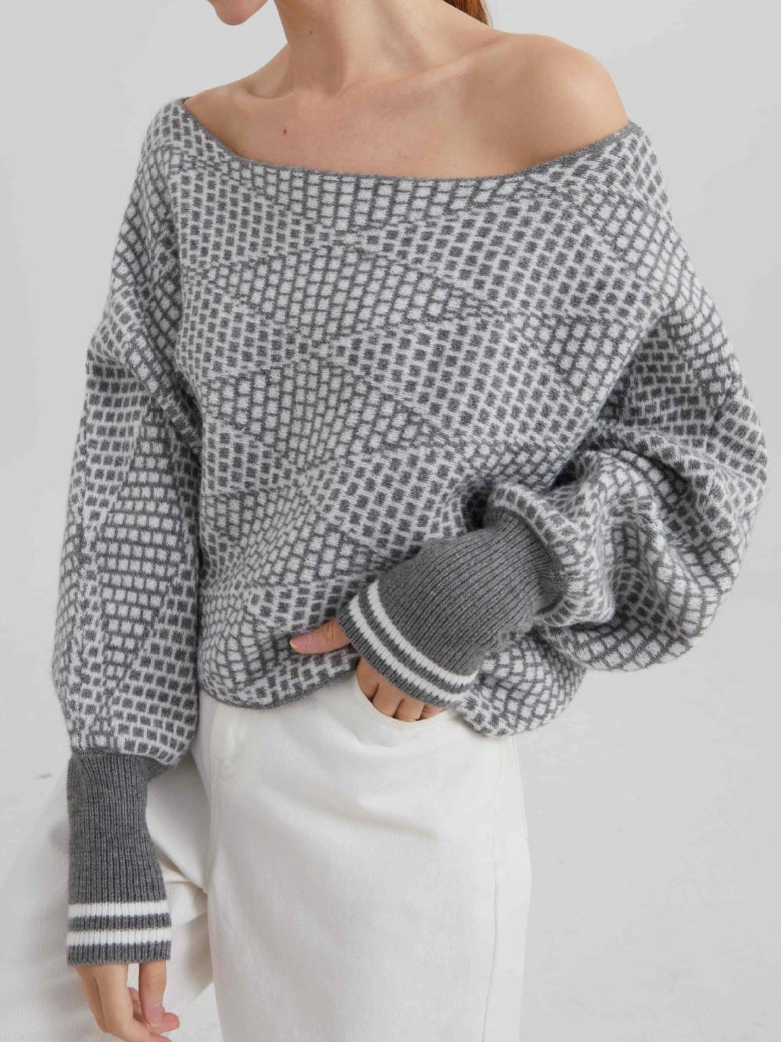 Wool-Blend Off Shoulder Sweater