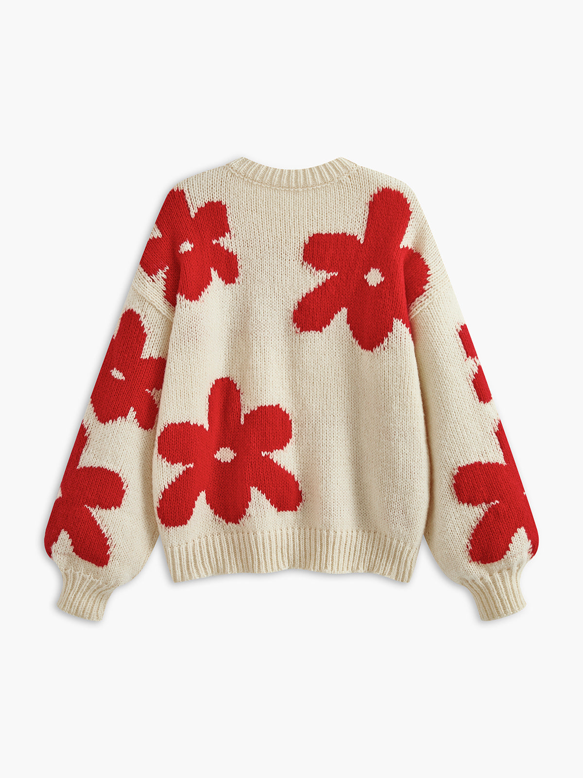 Crew Neck Flower Mechanism Knitting Top