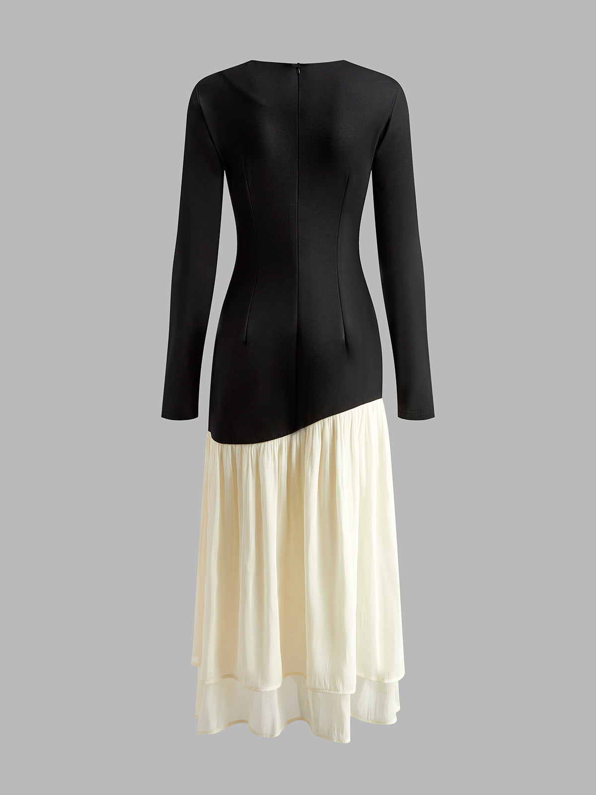 Two Tone Panel Pleated Dress