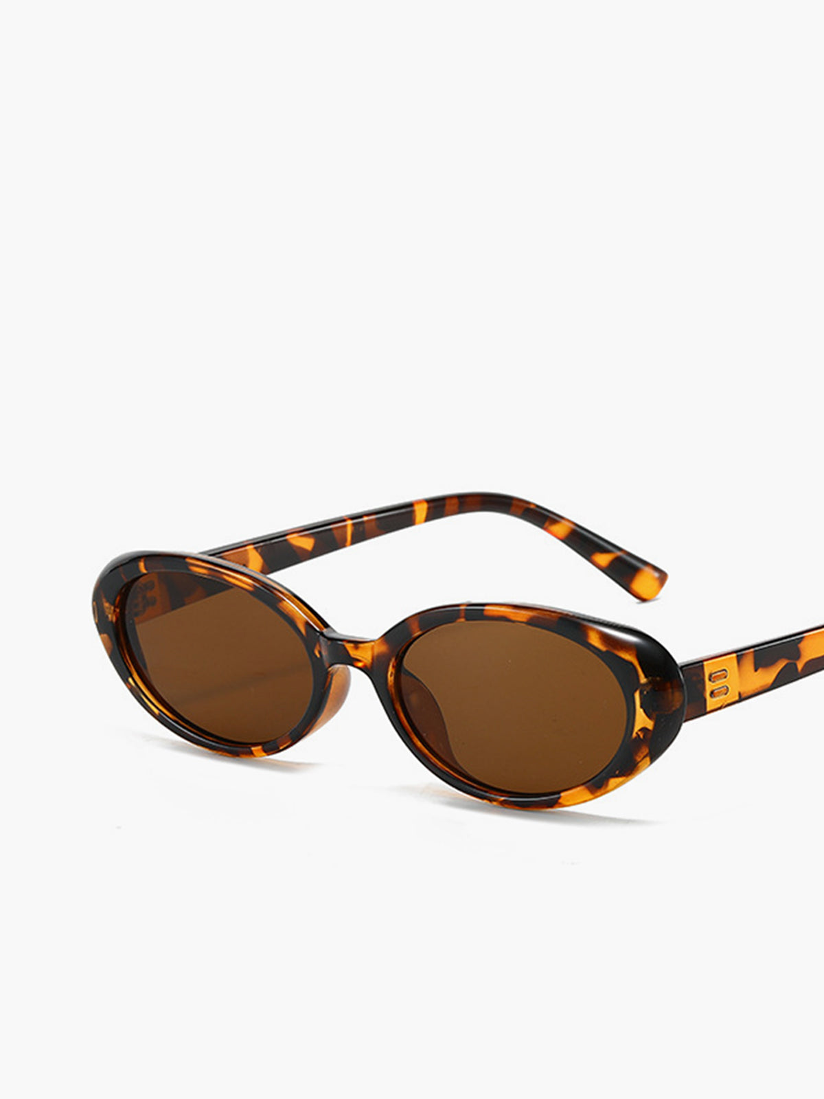 Small Oval Leopard Frame Sunglasses