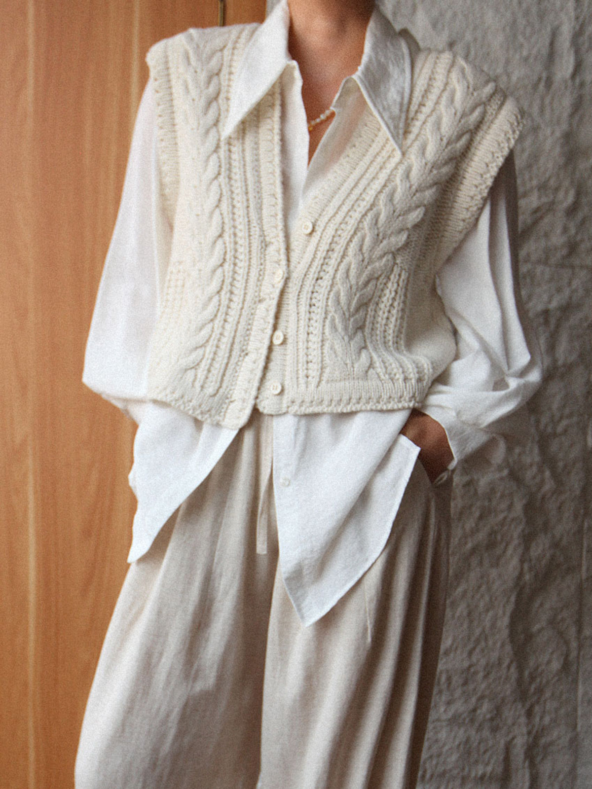 Chunky Knit V-Neck Button Cardigan