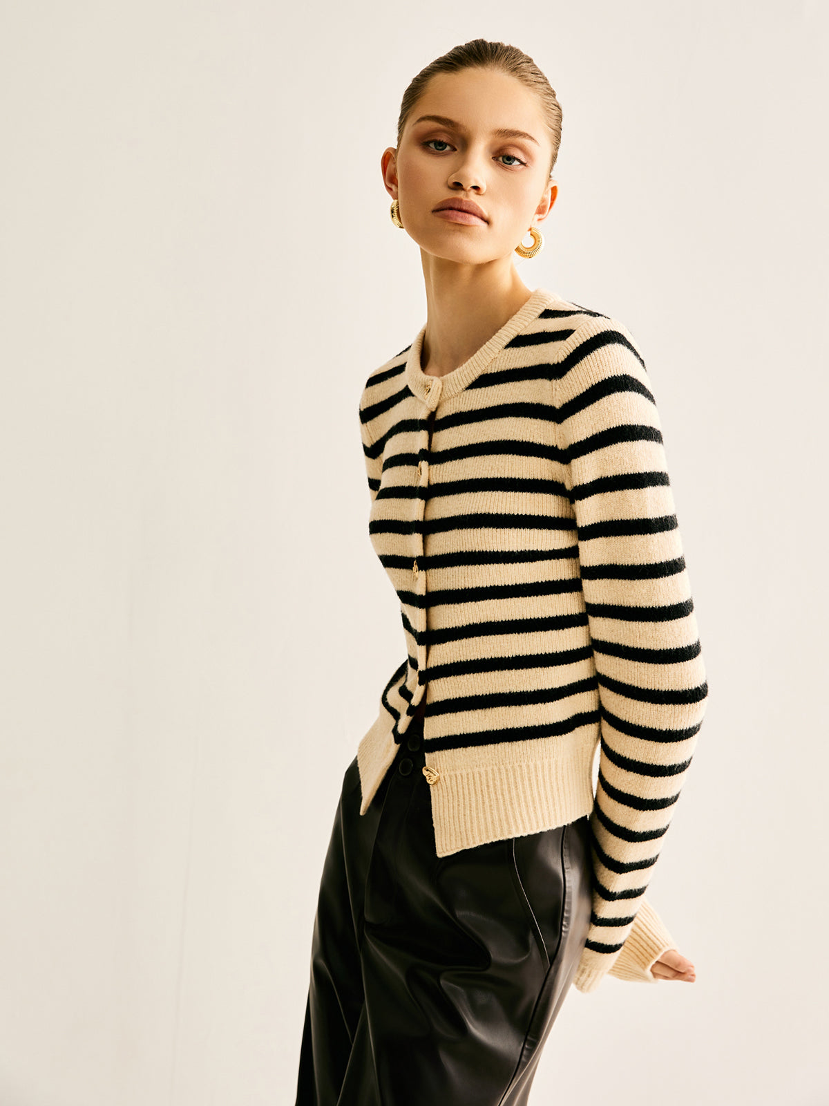 Ribbed Striped Cardigan