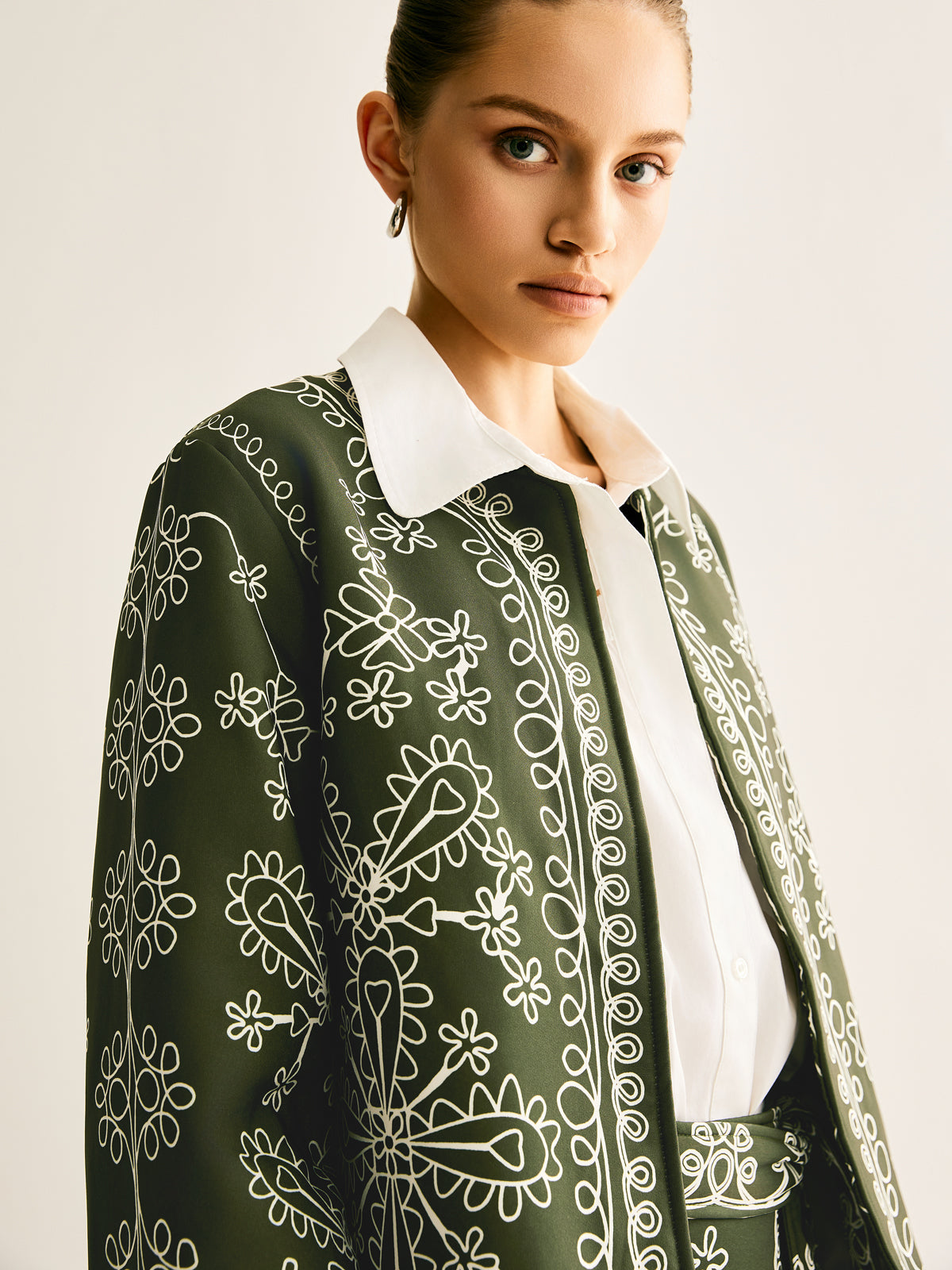 Boheme Printed Round Neck Winter Coat