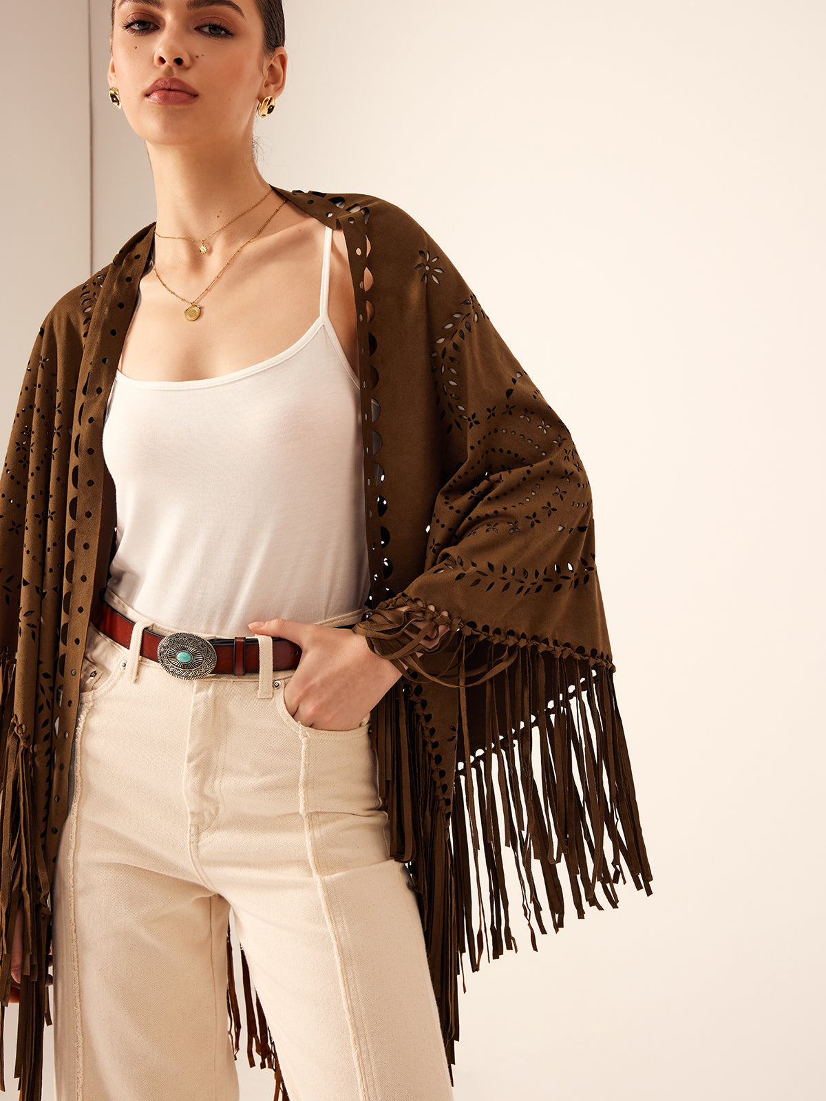 Boheme Hollow Tassel Shawl