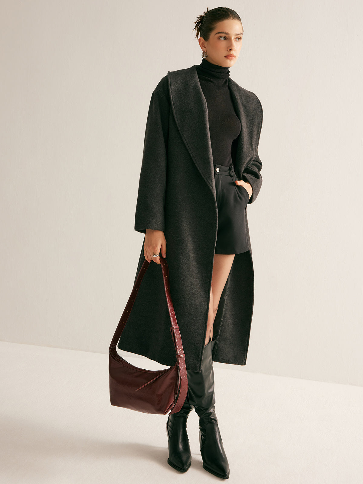 Versatile Belted Long Coat