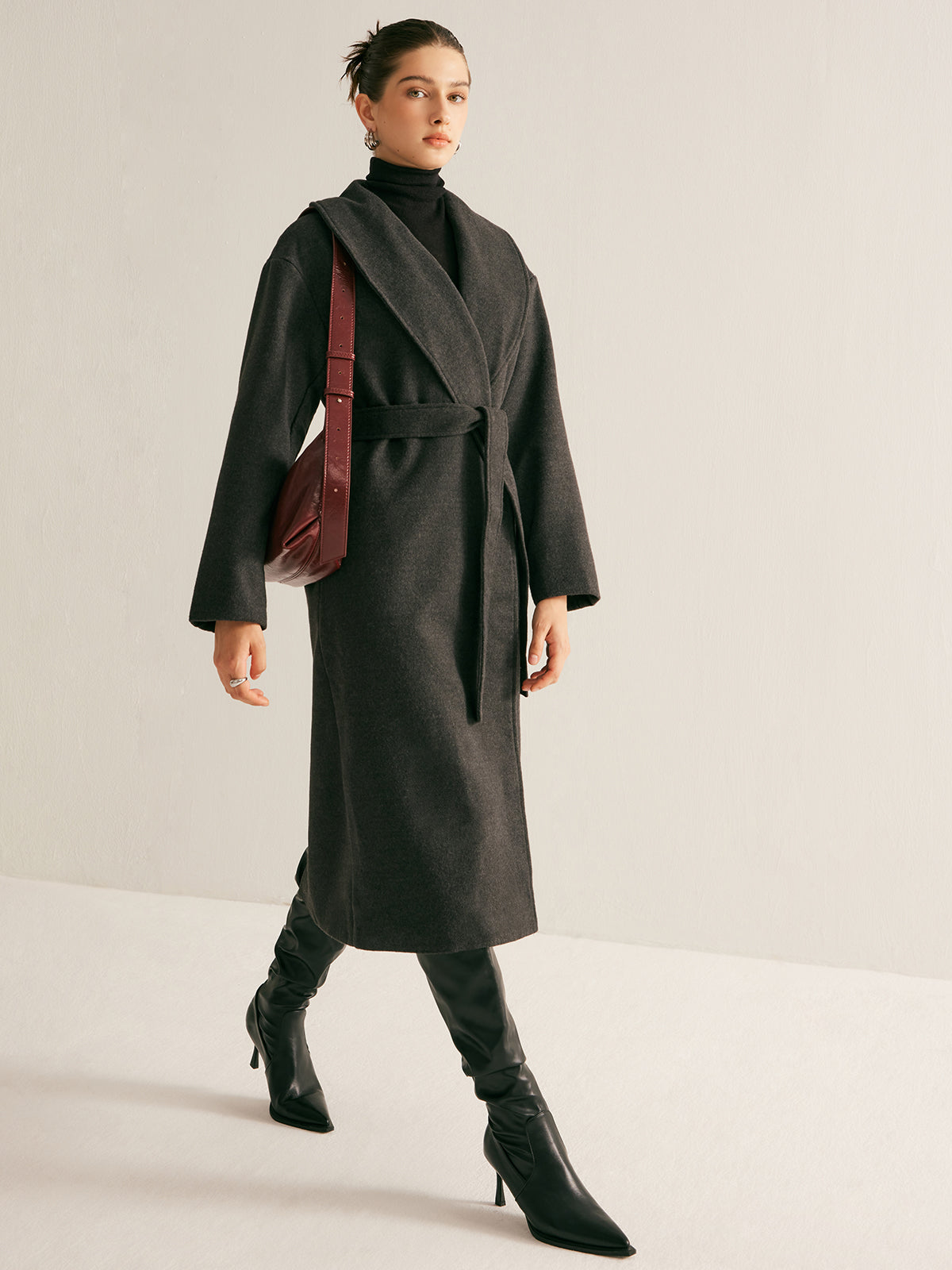 Versatile Belted Long Coat