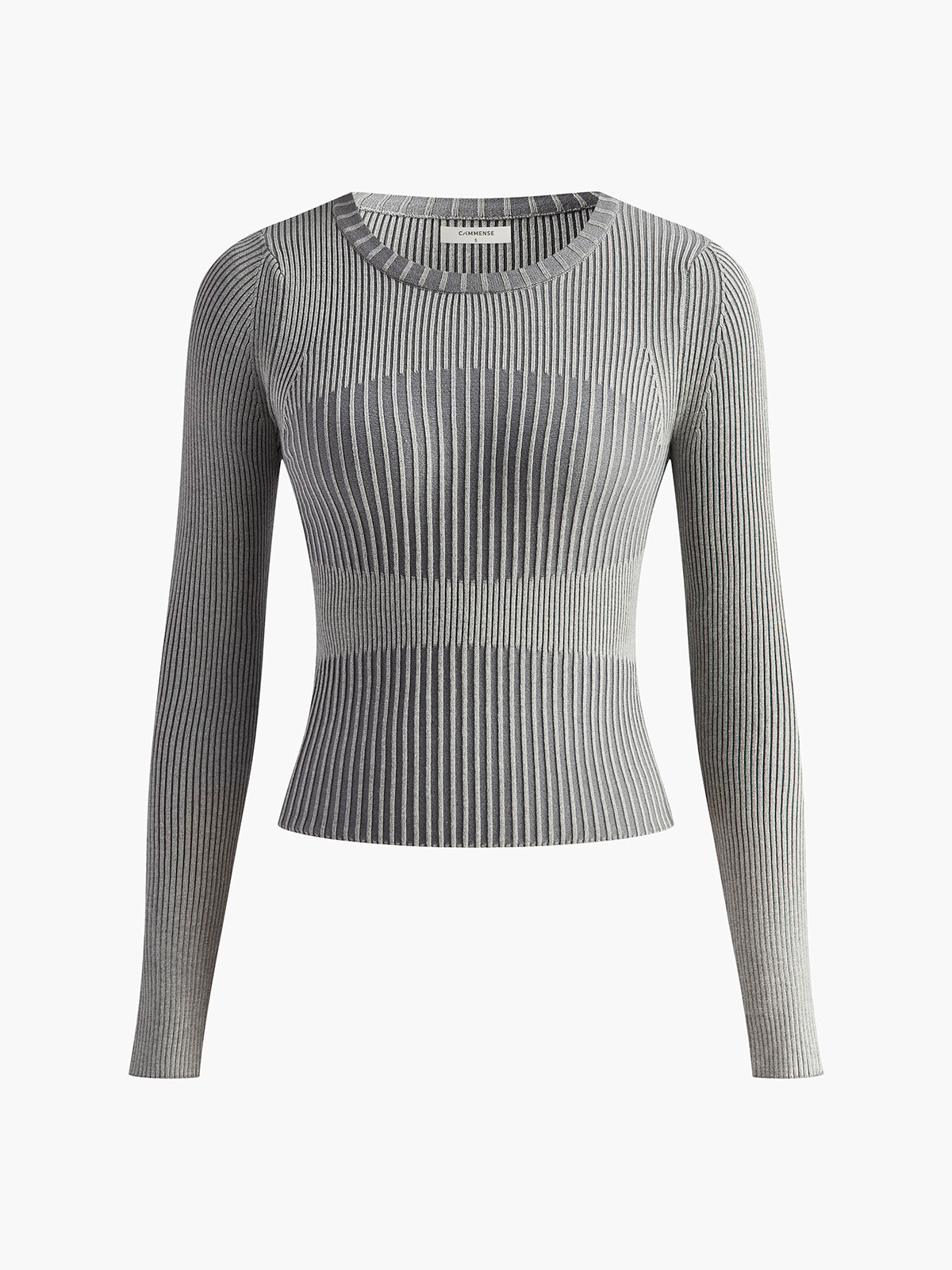 Färgblock Crew Neck Knit Top