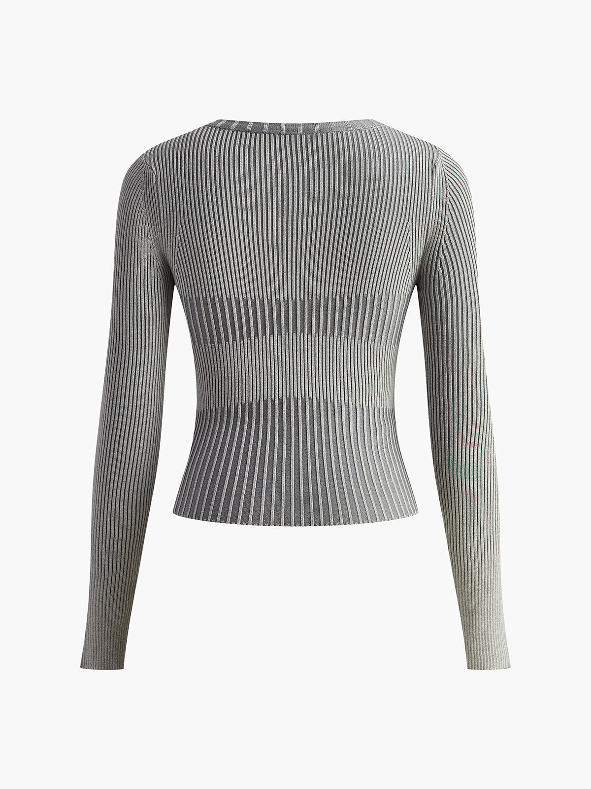 Färgblock Crew Neck Knit Top