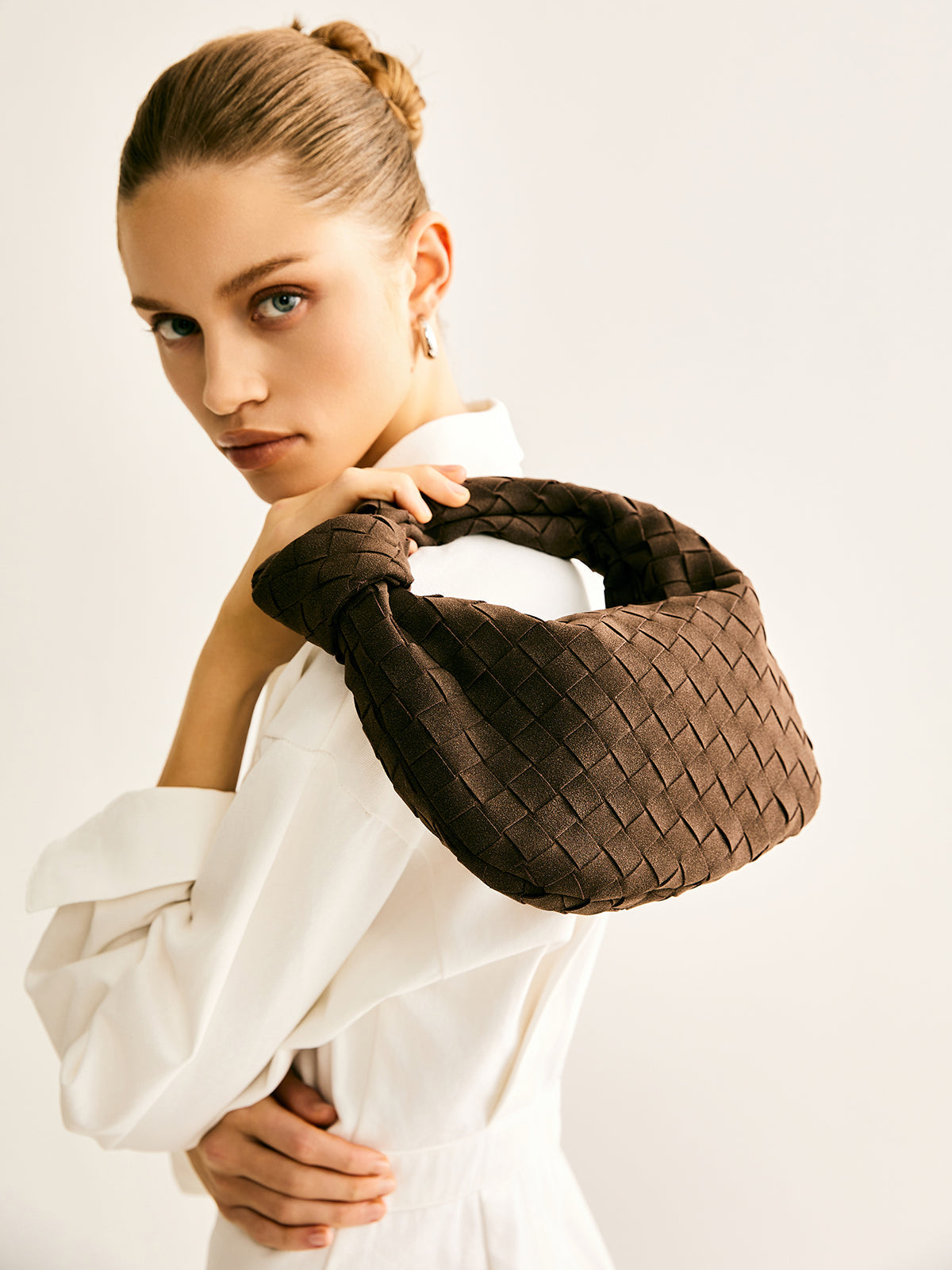 Rounded Woven Knotted Bag