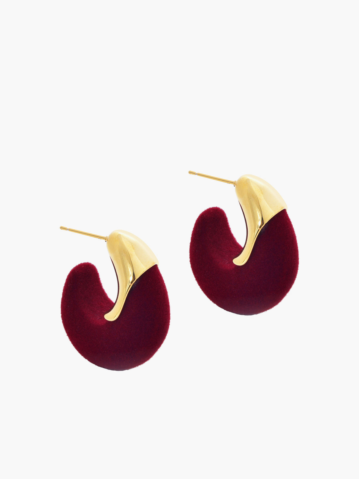 Flocked Hoop Stud Earrings