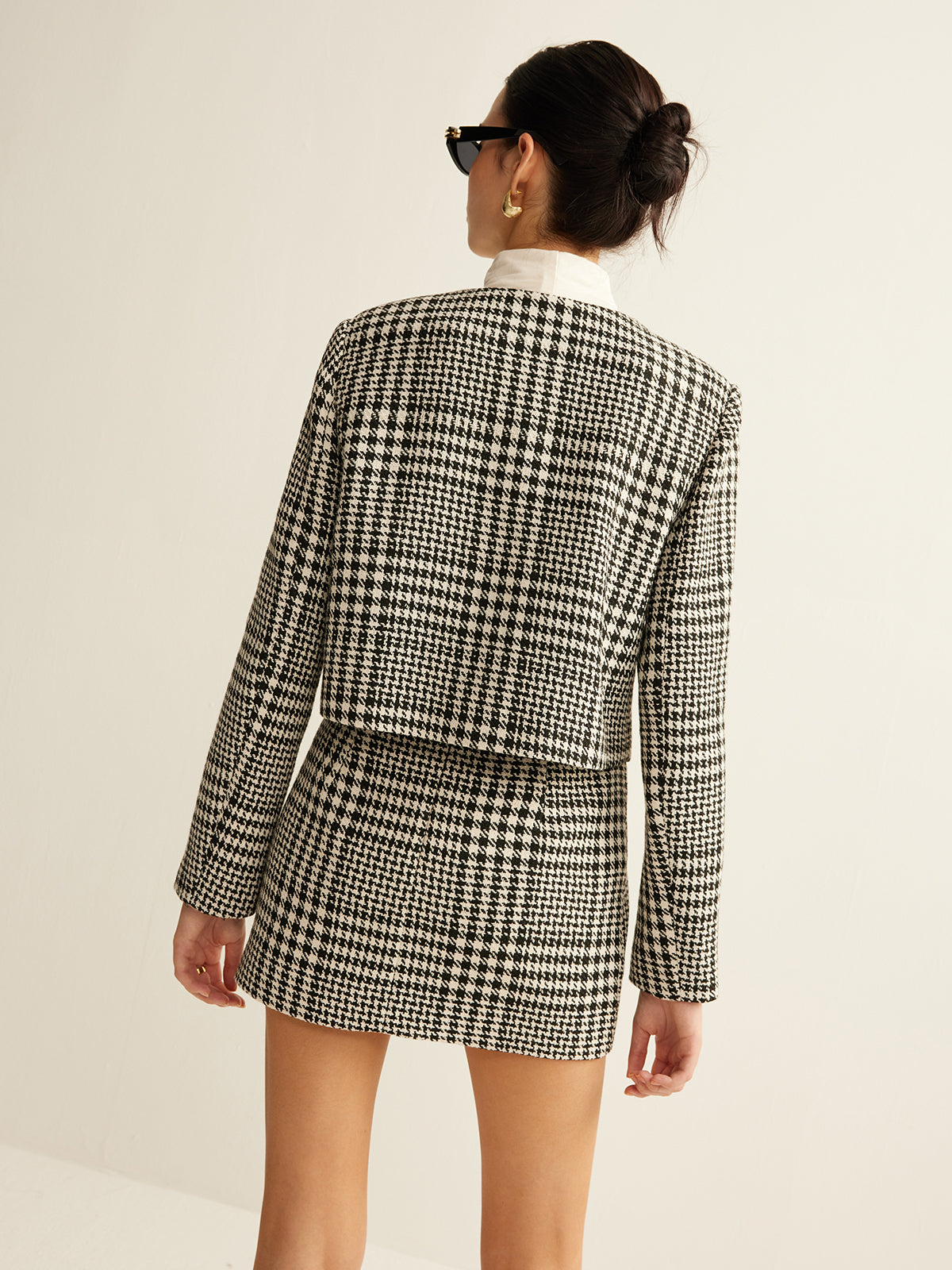 Wool-Blend Checked Blazer