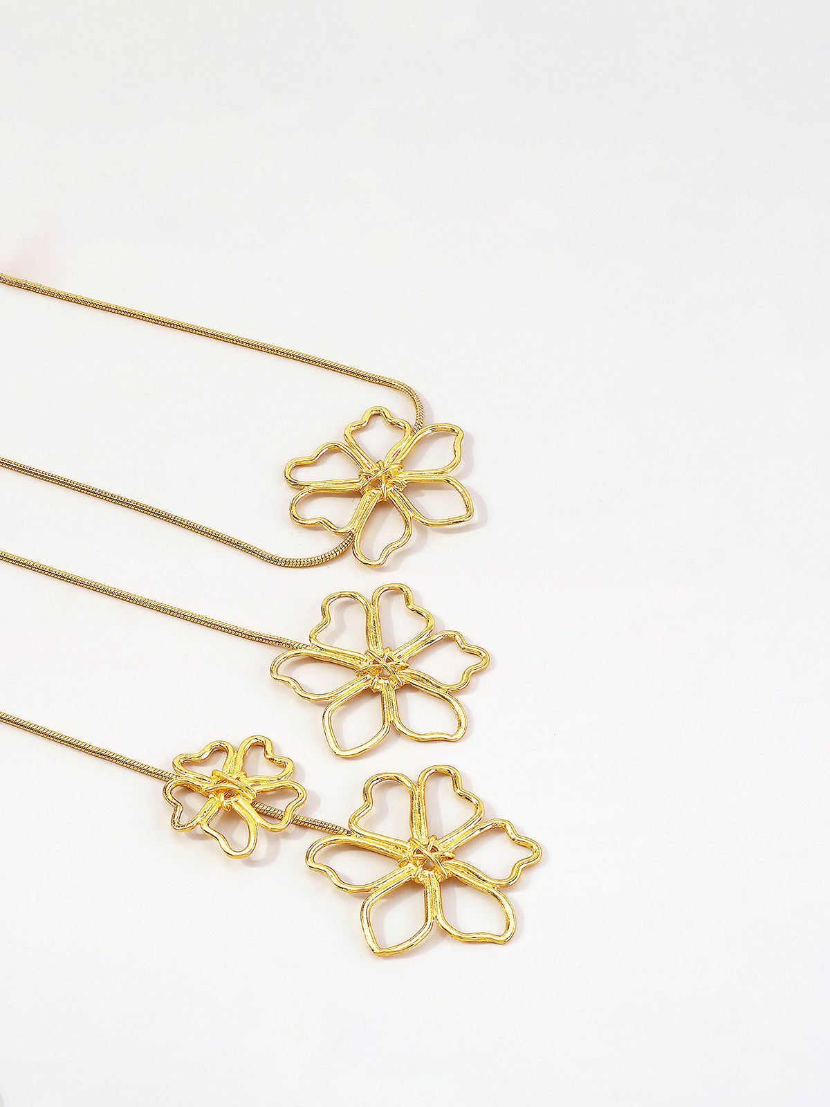 Golden Floral Drop Necklace