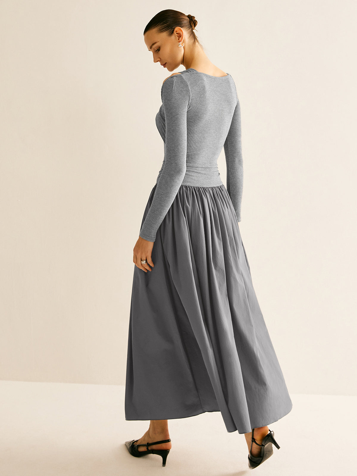 Asymmetrical Chic Panel Pleated Dress