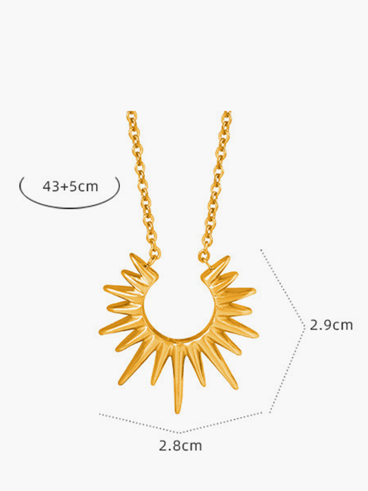 Golden Sunburst Pendant Necklace