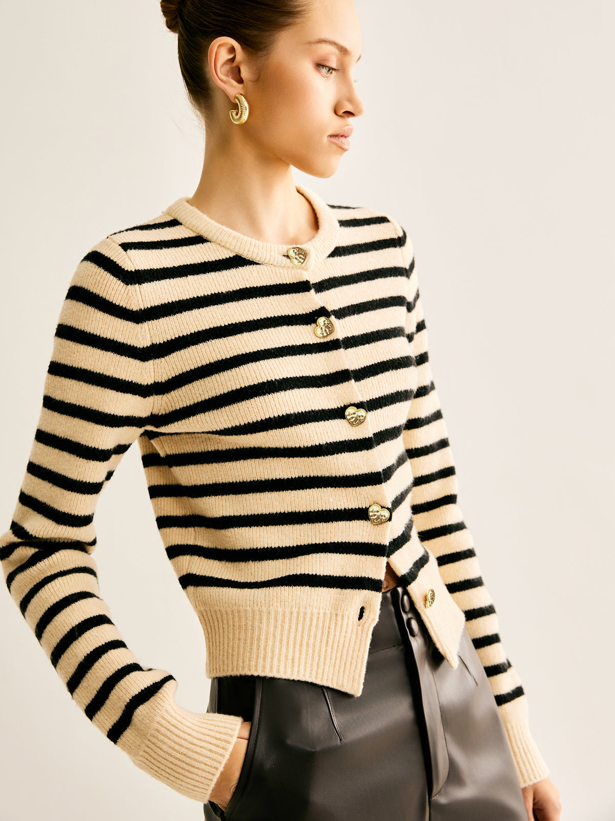 Ribbed Striped Cardigan