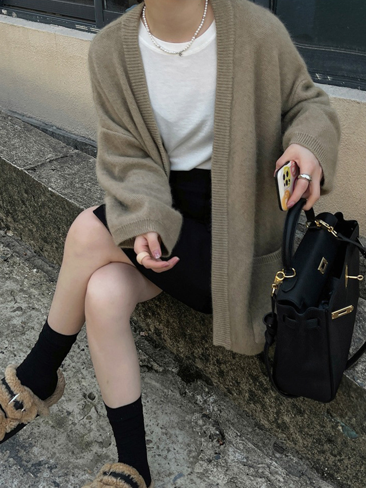 Versatile Pockets Oversized Cardigan