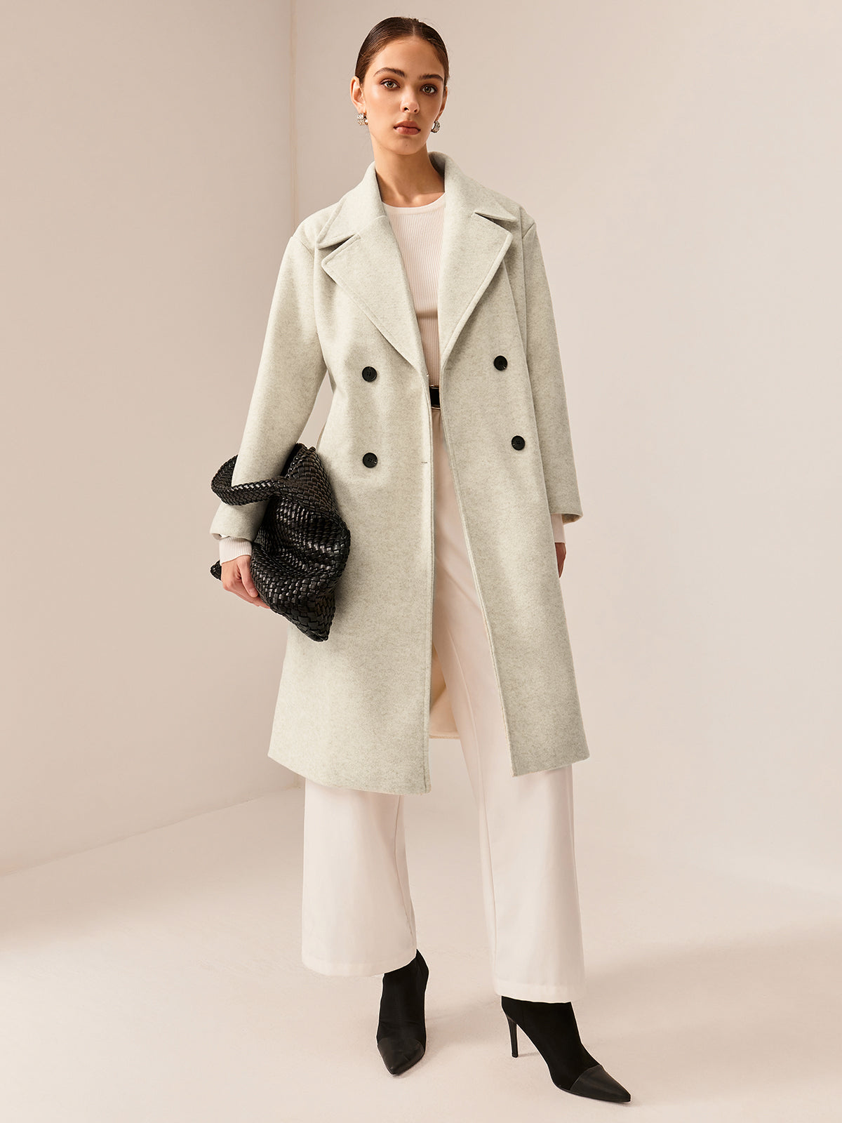 Elegant Tweed Long Coat