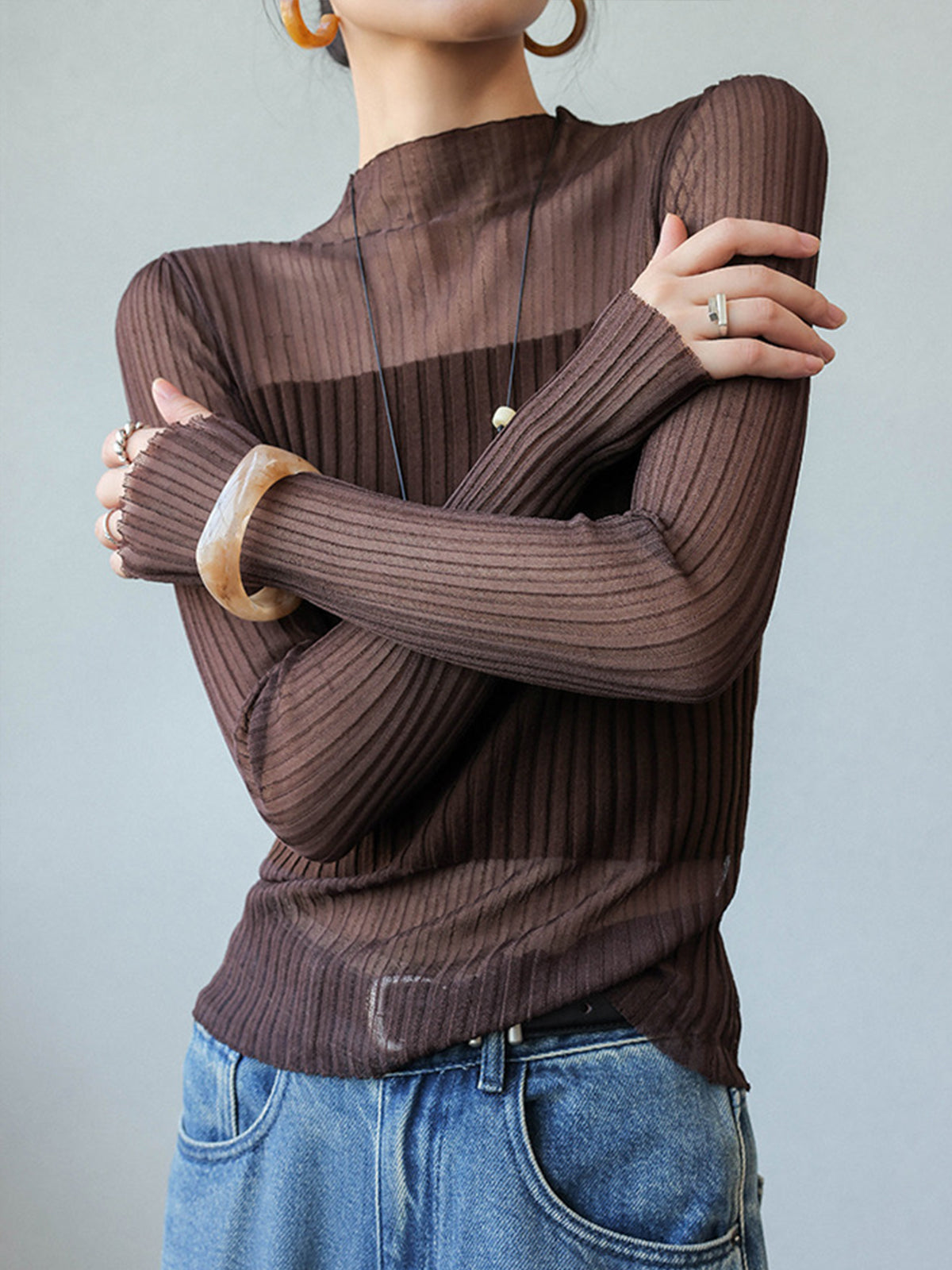 Skir Panel Slim Sweater