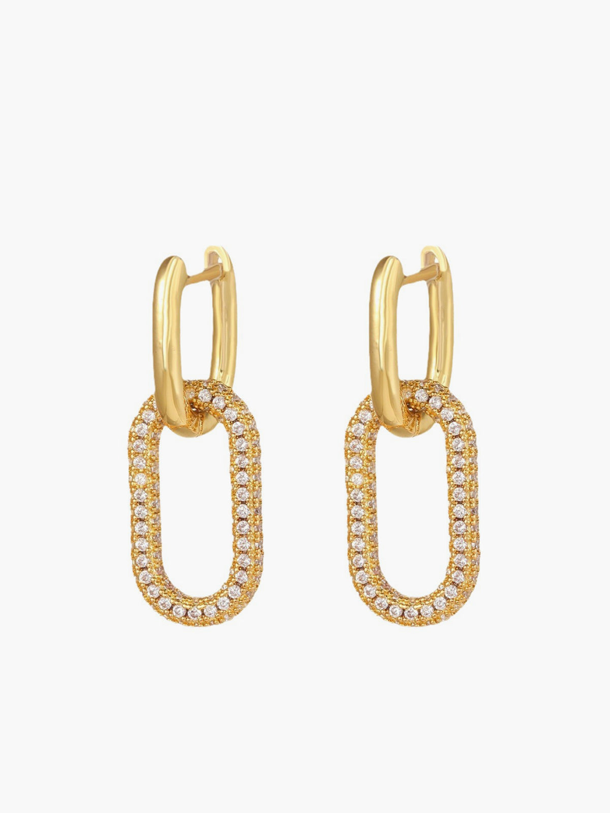 Zircon Hoop Pendant Earrings