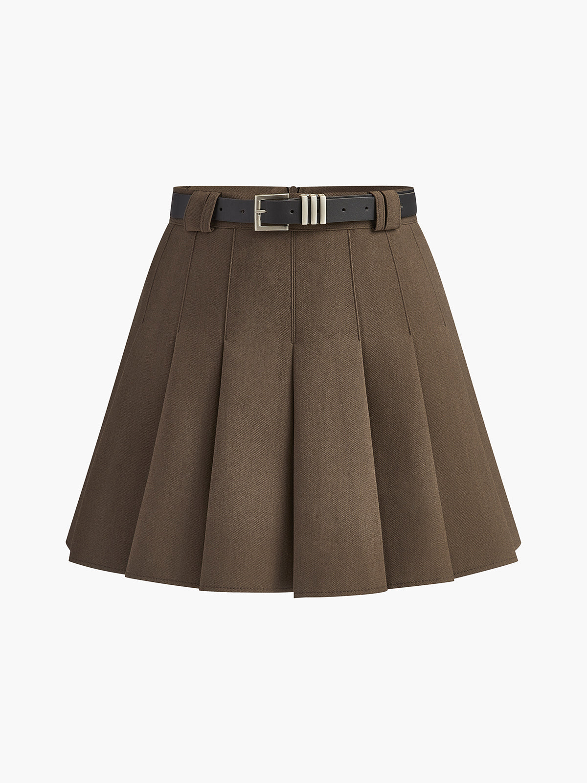 Versatile Pleated Mini Skirt With Belt