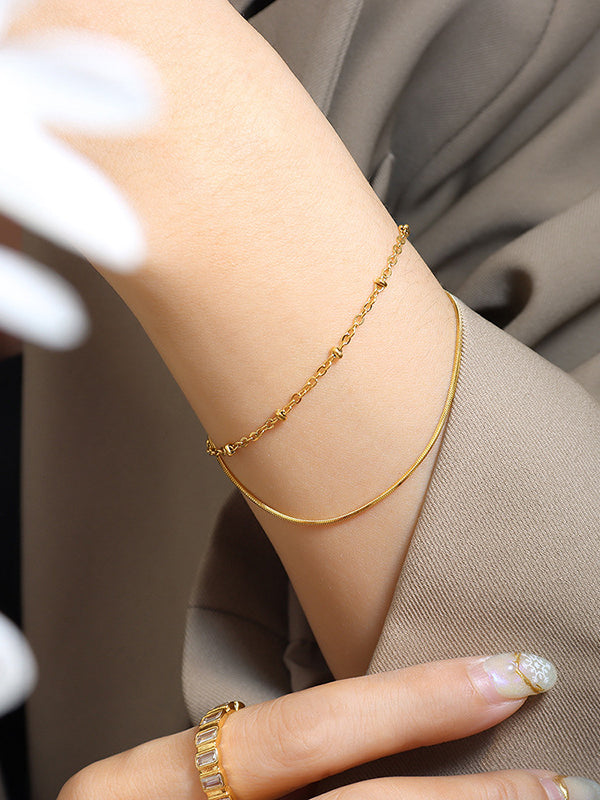 Chic Double-Layer Snake Chain Bracelet