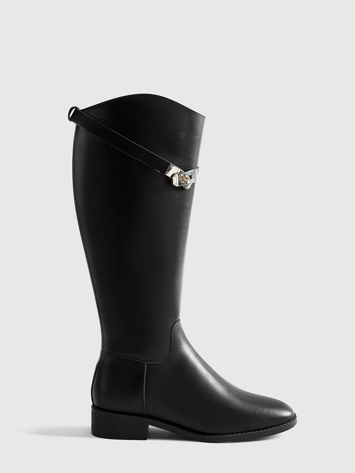 Belted Knee-High Knight Boots