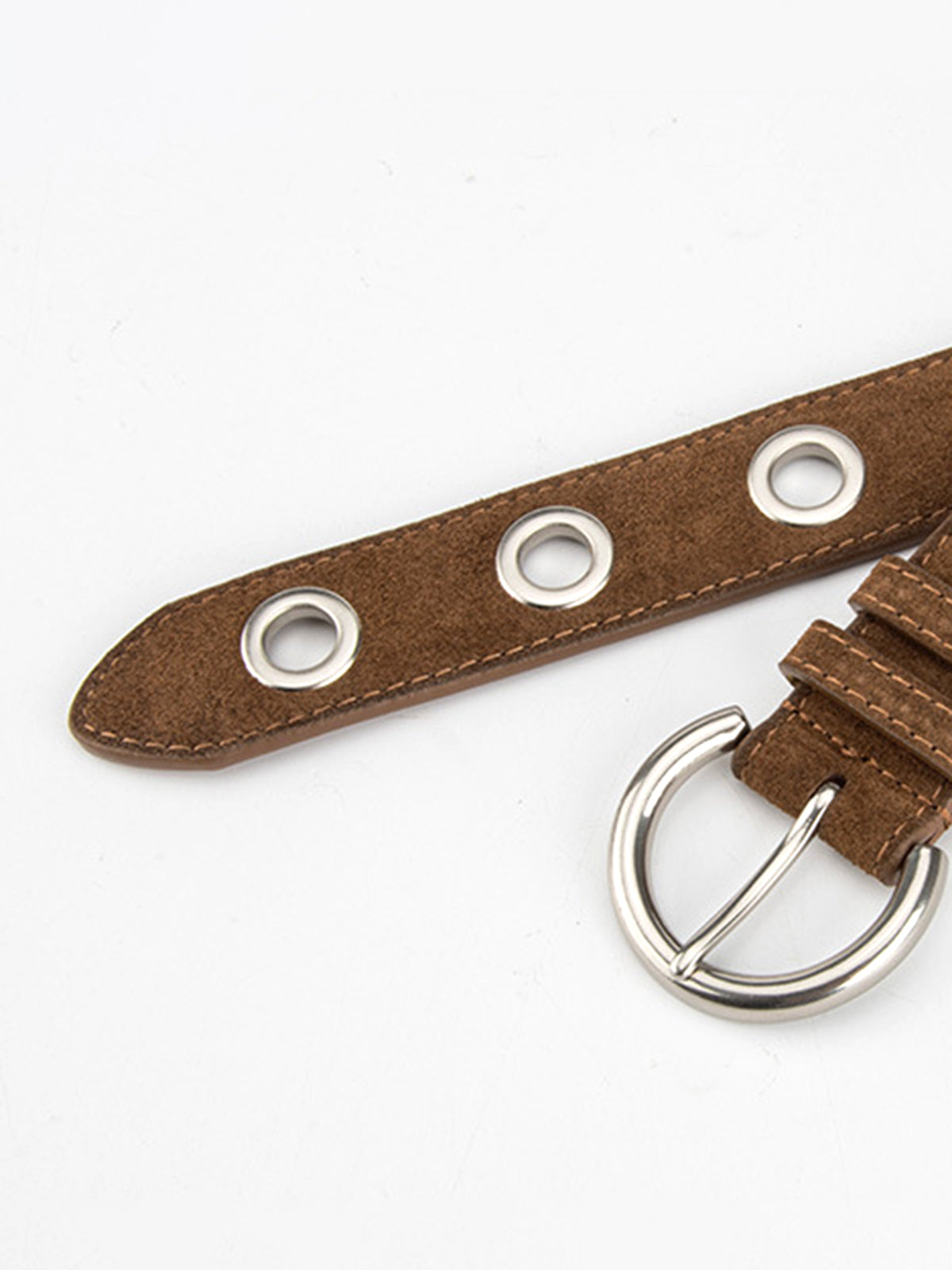 Buckle Slim Suede Belt