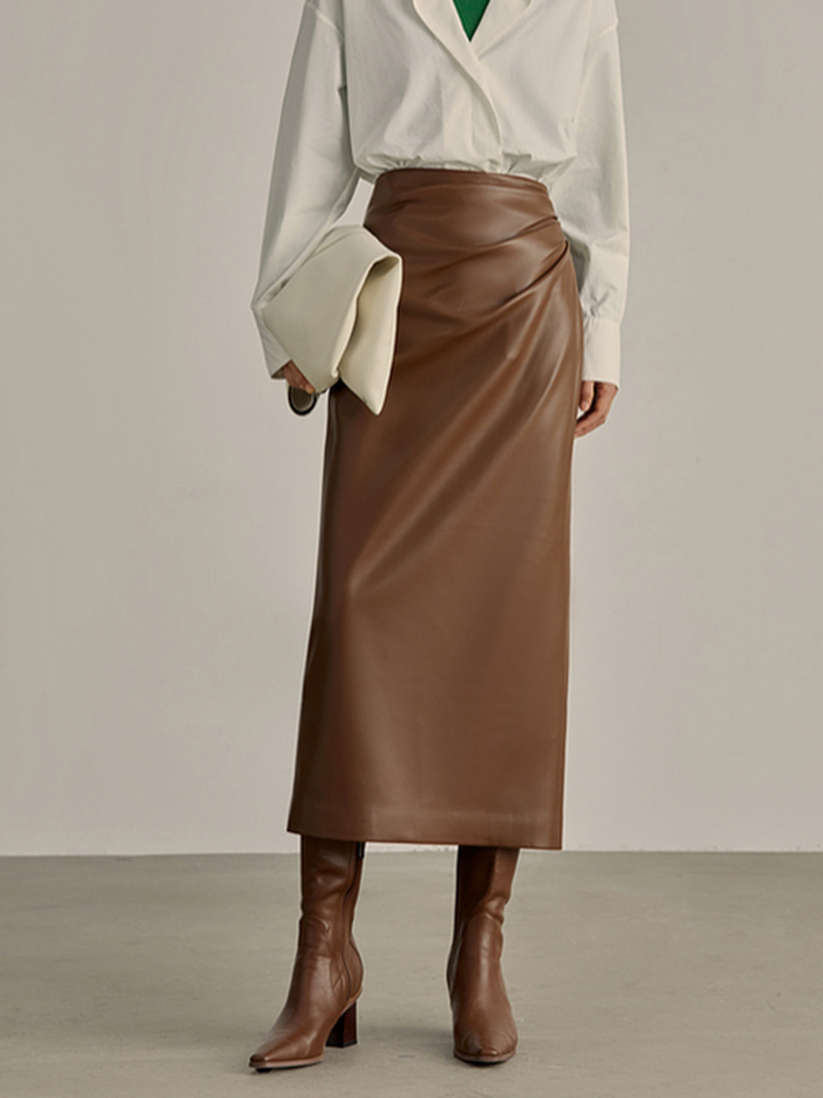 Minimalist PU Leather Skirt