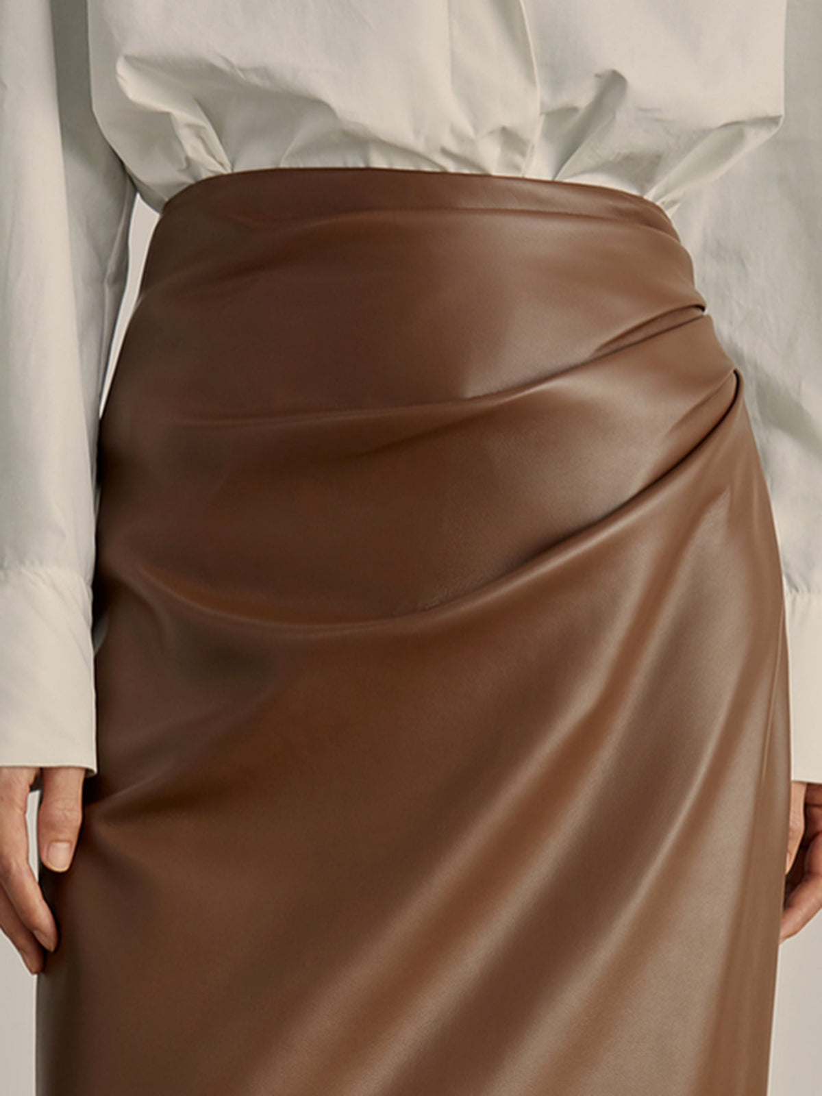 Minimalist PU Leather Skirt