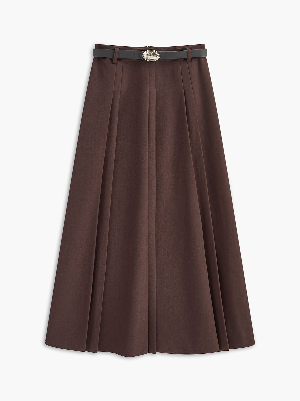 Utility Pleated Belted  Midi Skirt