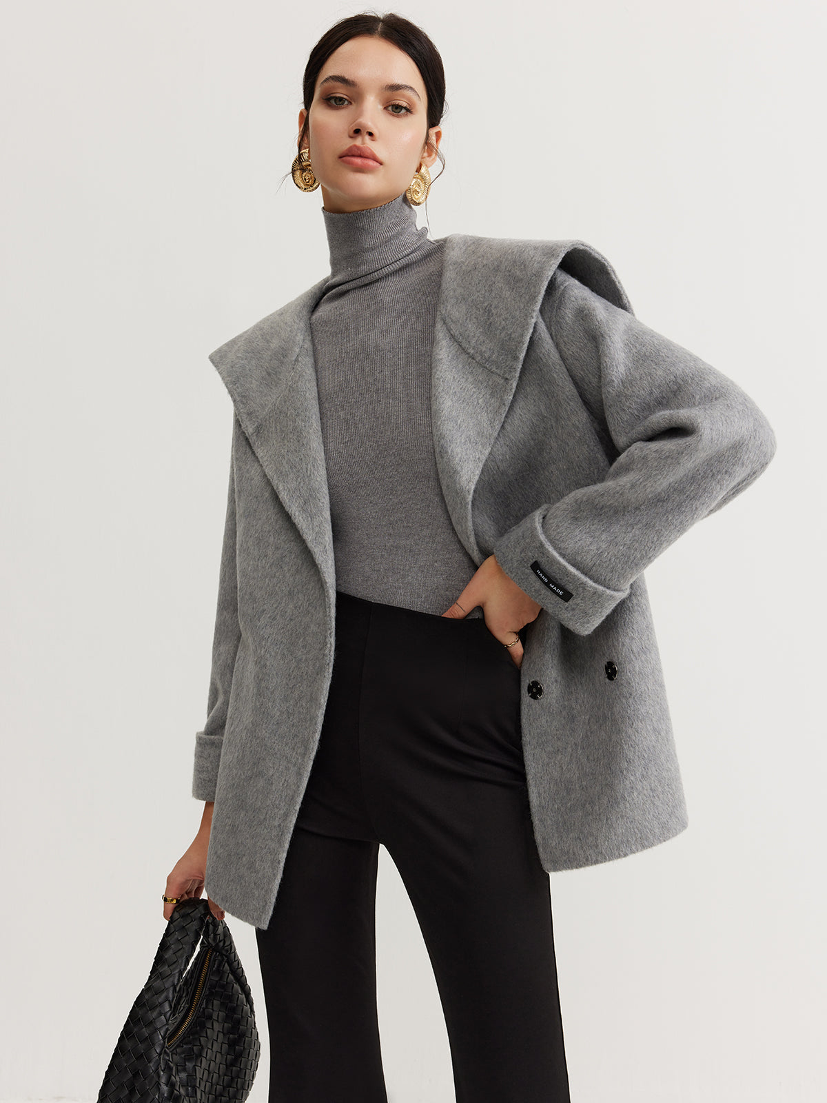 Sailor-Collar Belted Wool Coat