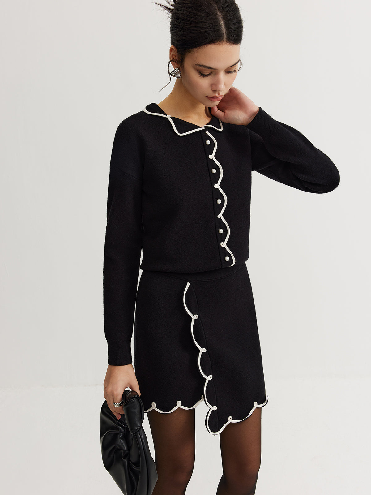 Leisure Contrast Trim Sweater Co-ord