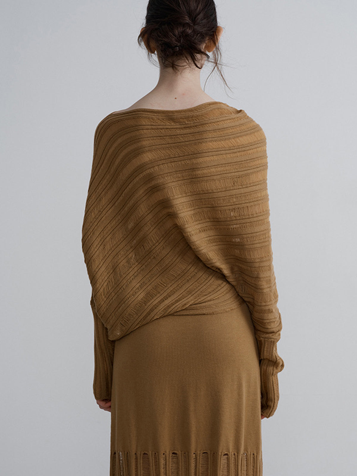 Boheme Asymmetrical Neck Loose Sweater