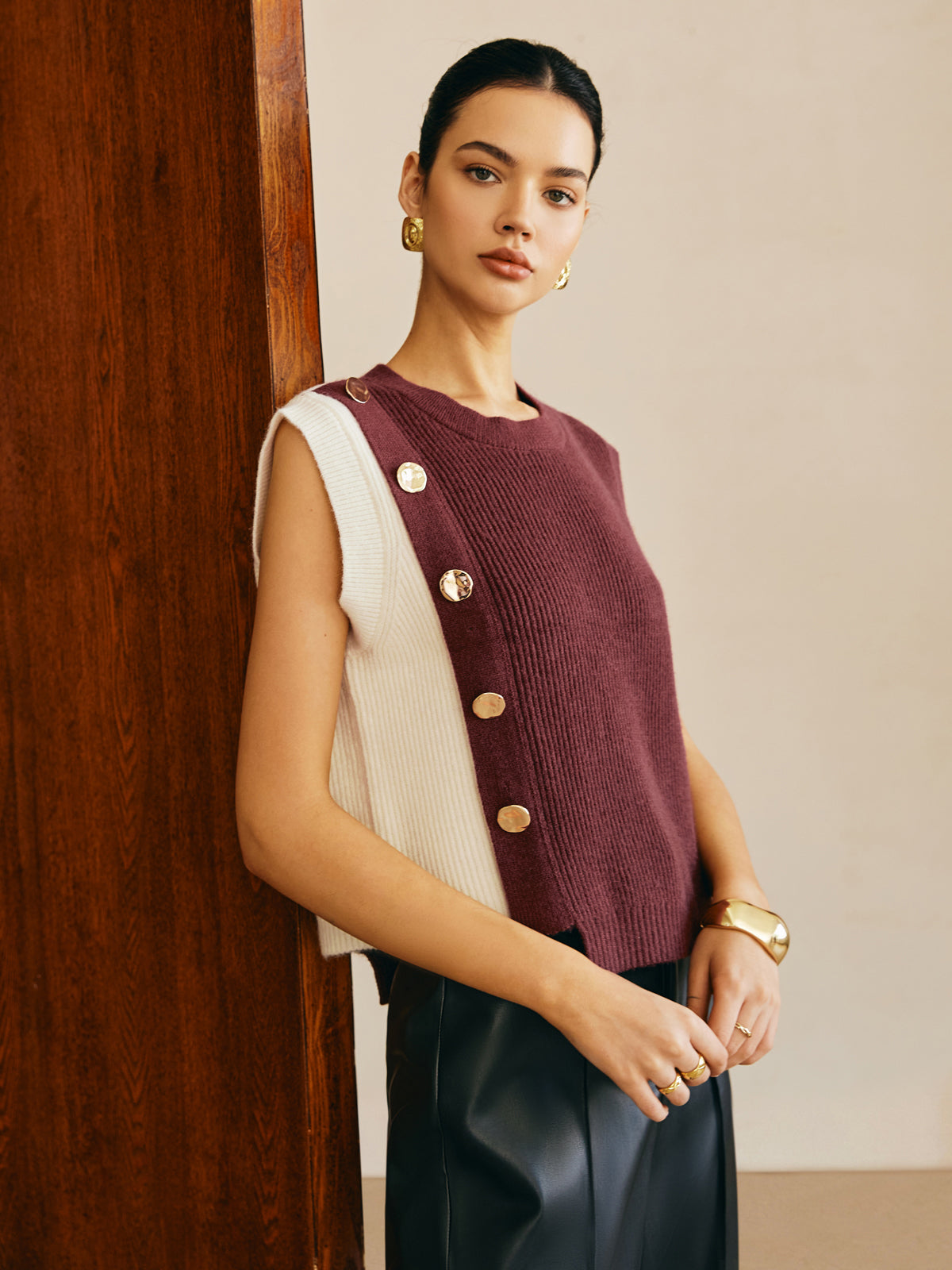 Color Block Sweater Vest