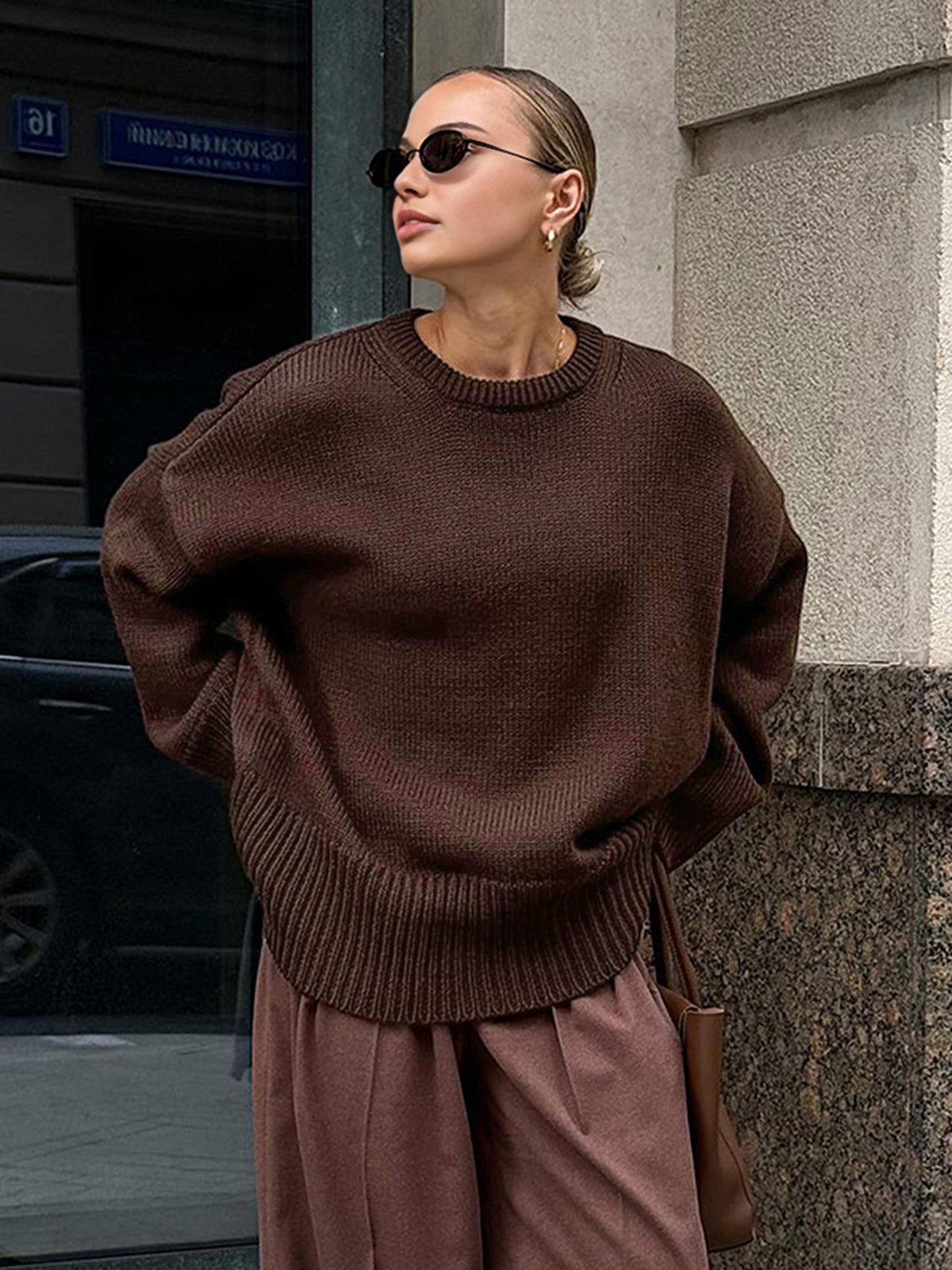 Minimalist Plain Shift Sweater