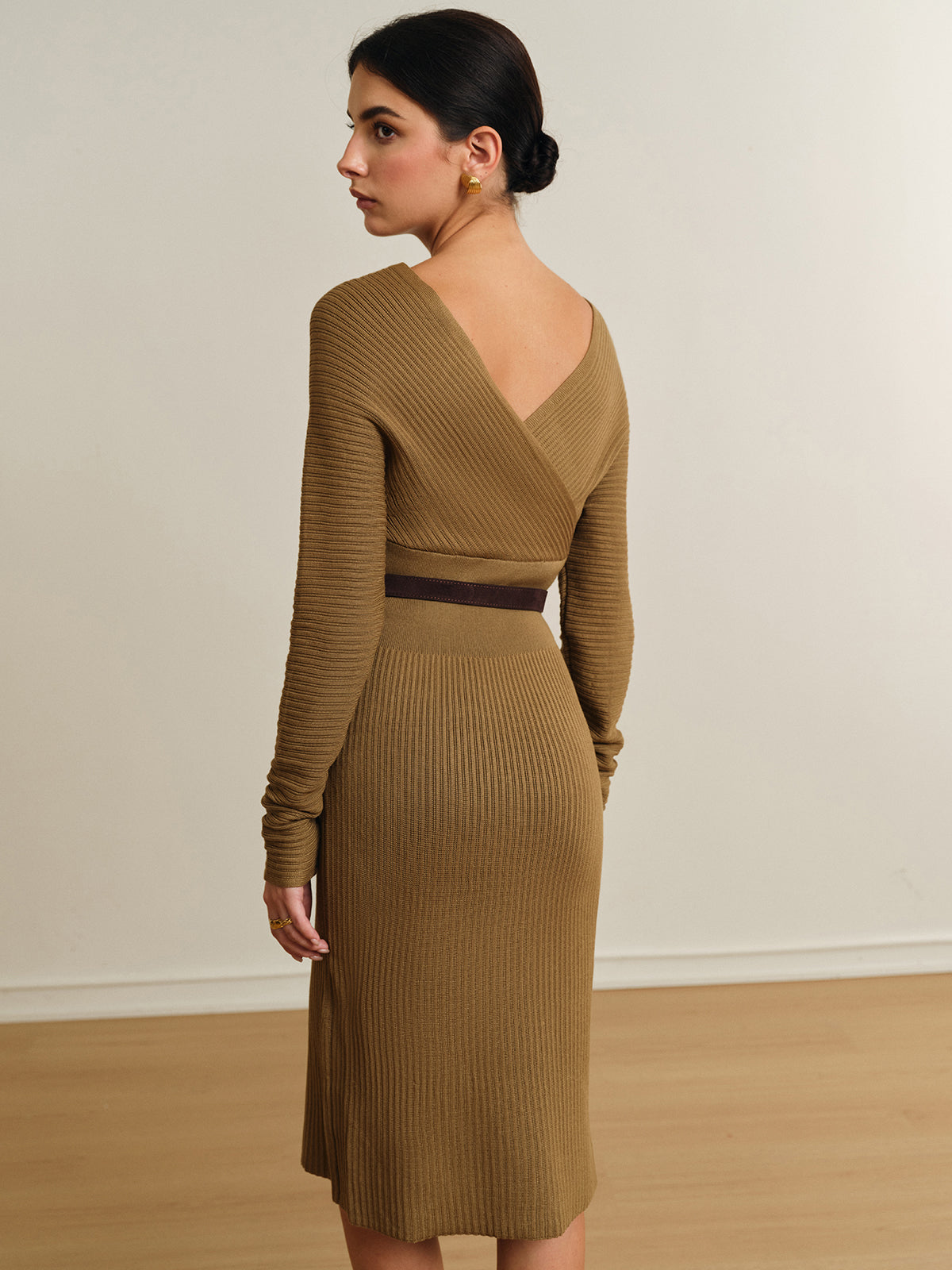 Criss Cross Sweater Dress Without Belt