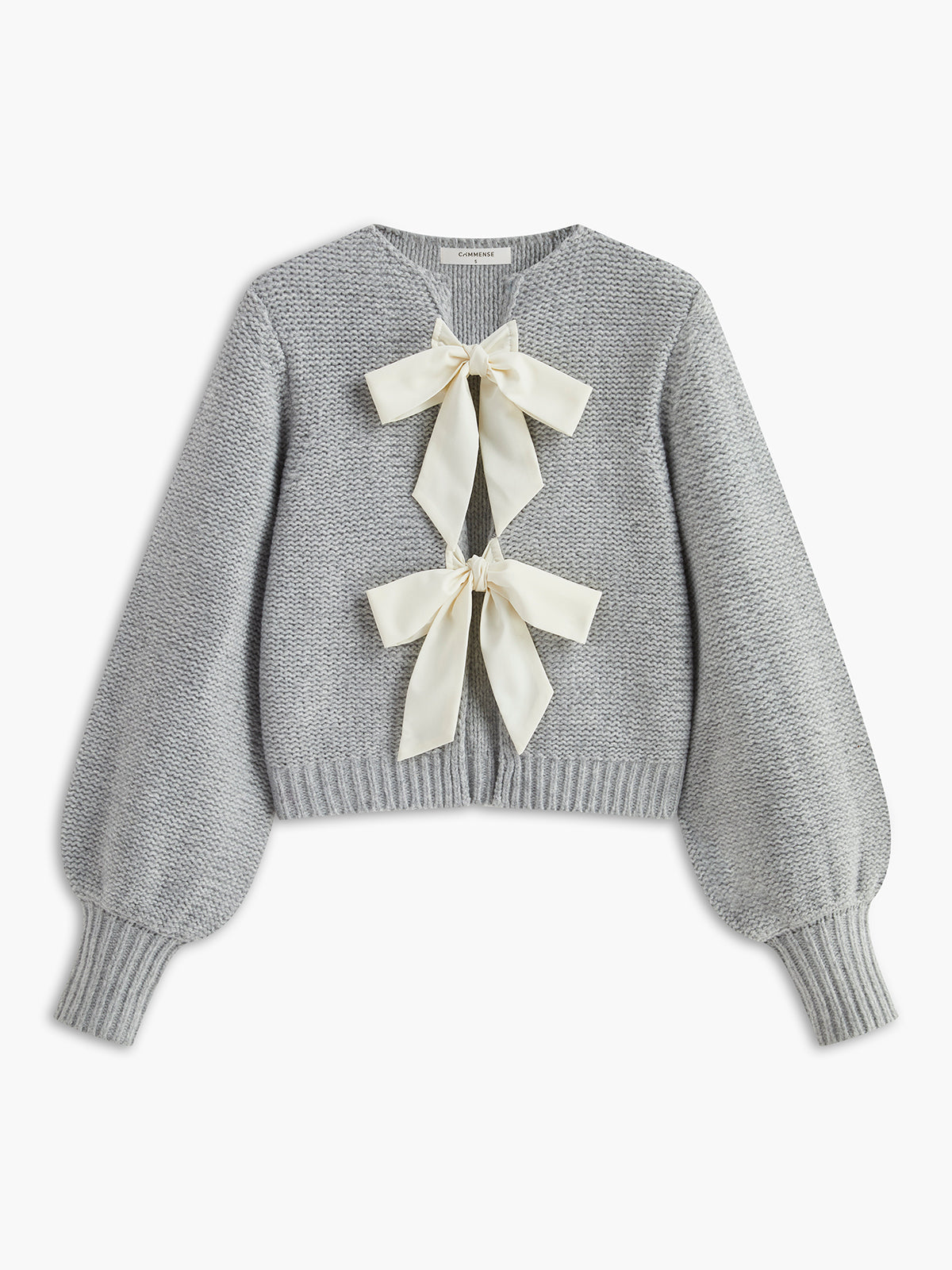 Crew Neck Bow Stickad Topp